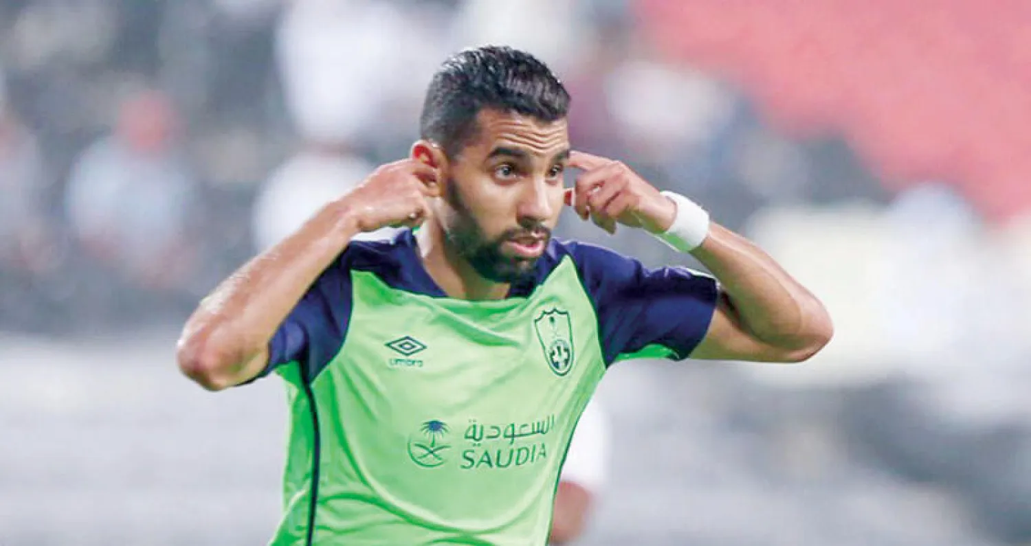 زكريا محتفلاً بهدفه في الجزيرة الإماراتي («الشرق الأوسط»)