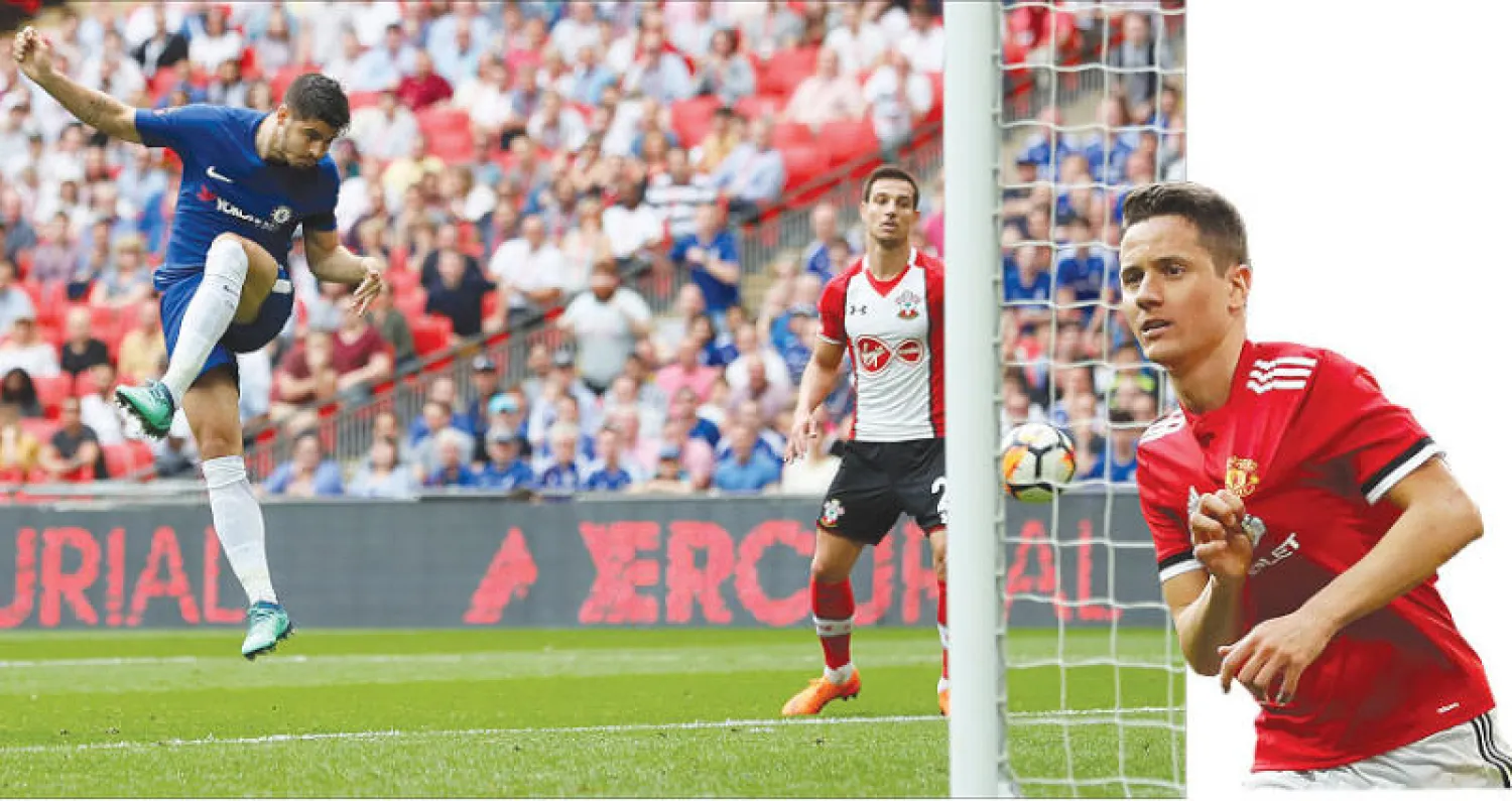 هيريرا يحتفل بهدفه  الذي حسم الفوز ليونايتد (رويترز) - موراتا يسجل في مرمى ساوثهامبتون ليحسم تأهل تشيلسي إلى النهائي (رويترز)