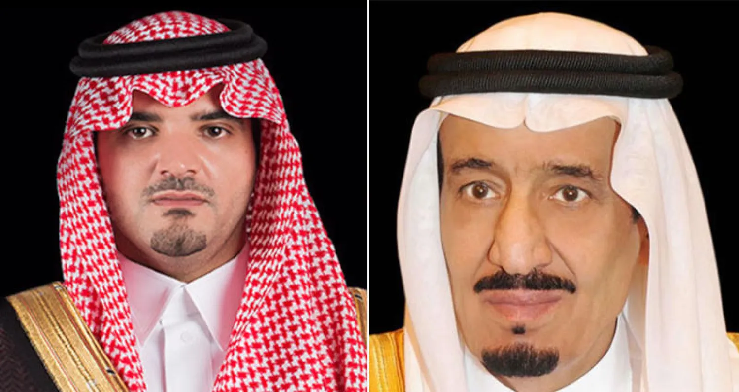 خادم الحرمين الشريفين الملك سلمان بن عبد العزيز والأمير عبد العزيز بن سعود بن نايف بن عبد العزيز وزير الداخلية السعودي (واس)
