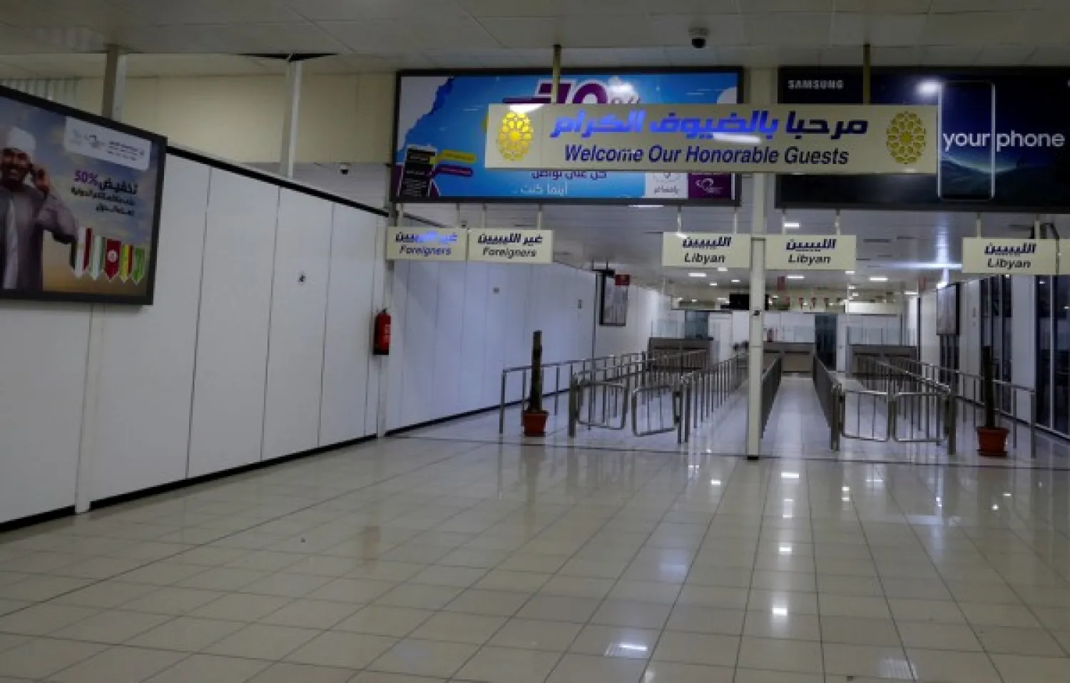The interior of Mitiga airport is seen empty following clashes, in Tripoli, Libya, January 15, 2018. Photo: Reuters