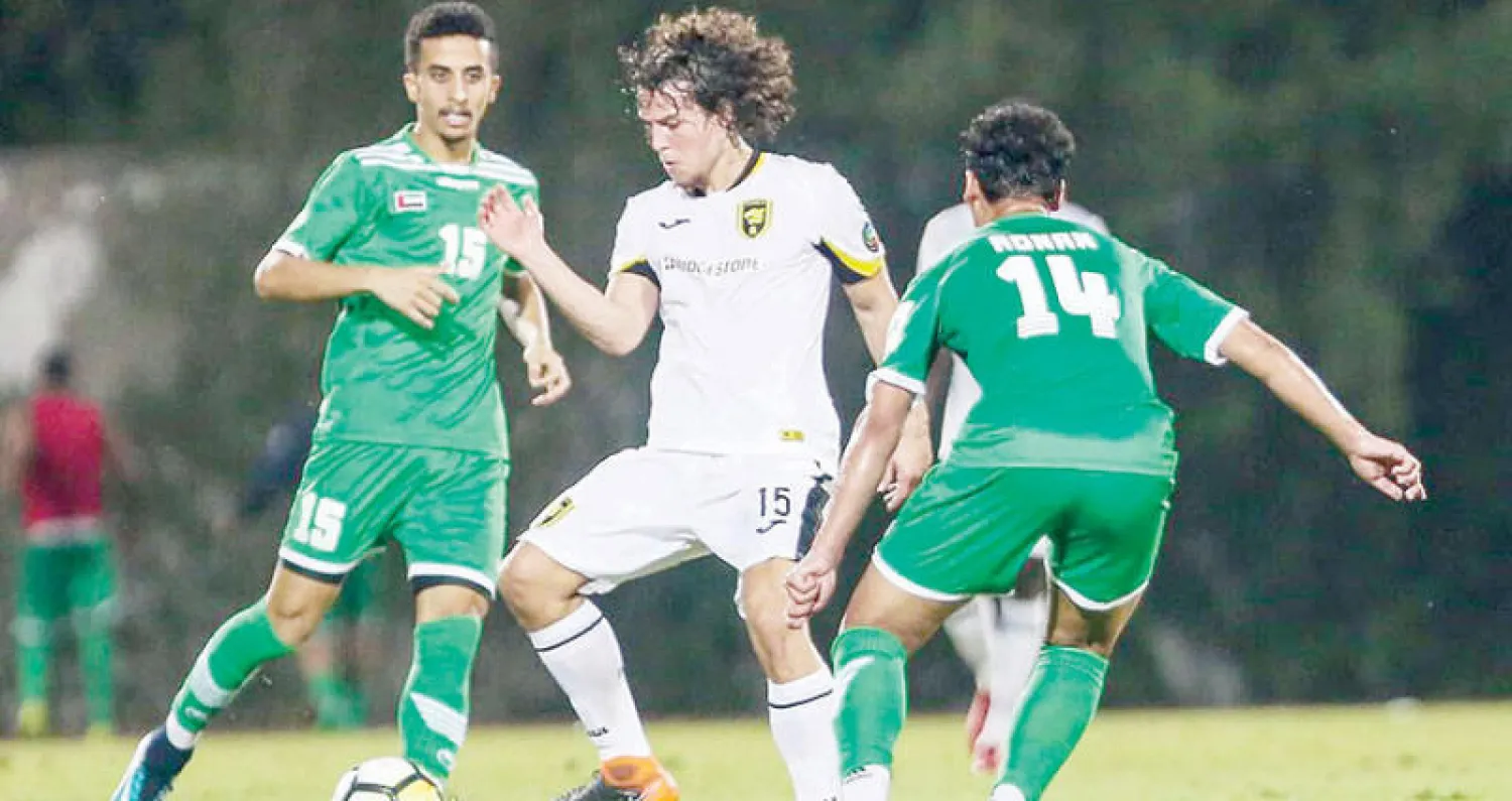 من مباراة الاتحاد الودية الأخيرة أمام دبا الحصن الإماراتي («الشرق الأوسط»)