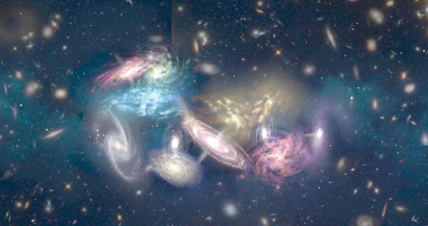 رصد احتشاد مجرات في الفضاء (رويترز)