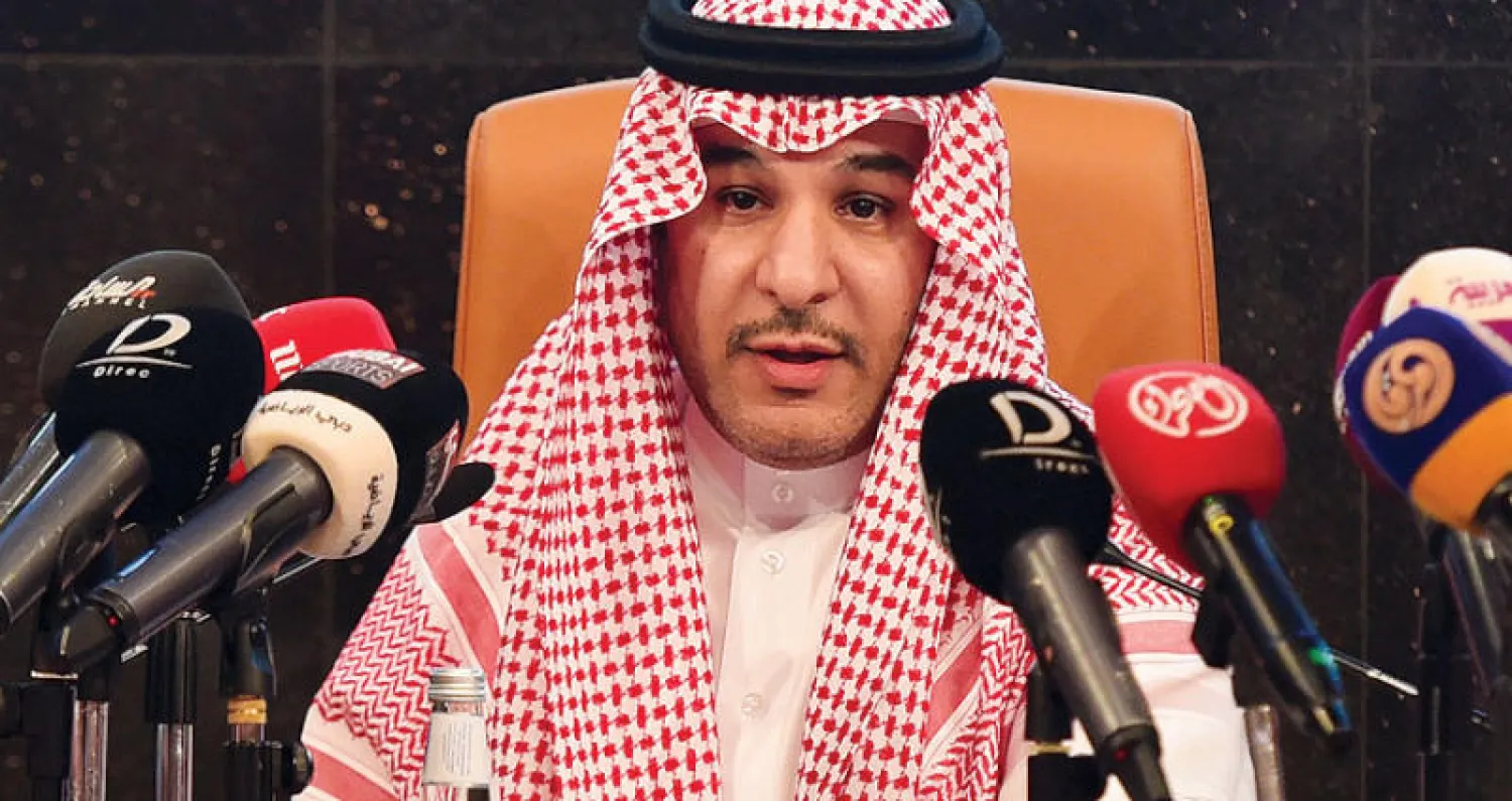 ابن حثلين خلال المؤتمر (تصوير: عبدالرحمن السالم)