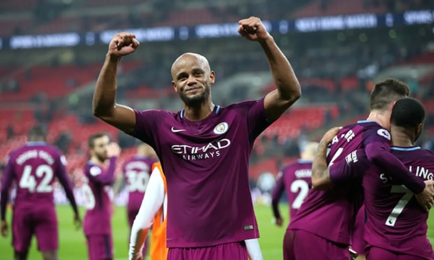  Vincent Kompany has been fit enough to play regularly over recent weeks but Manchester City cannot continue to rely on him. Photograph: Victoria Haydn/Man City via Getty Images
