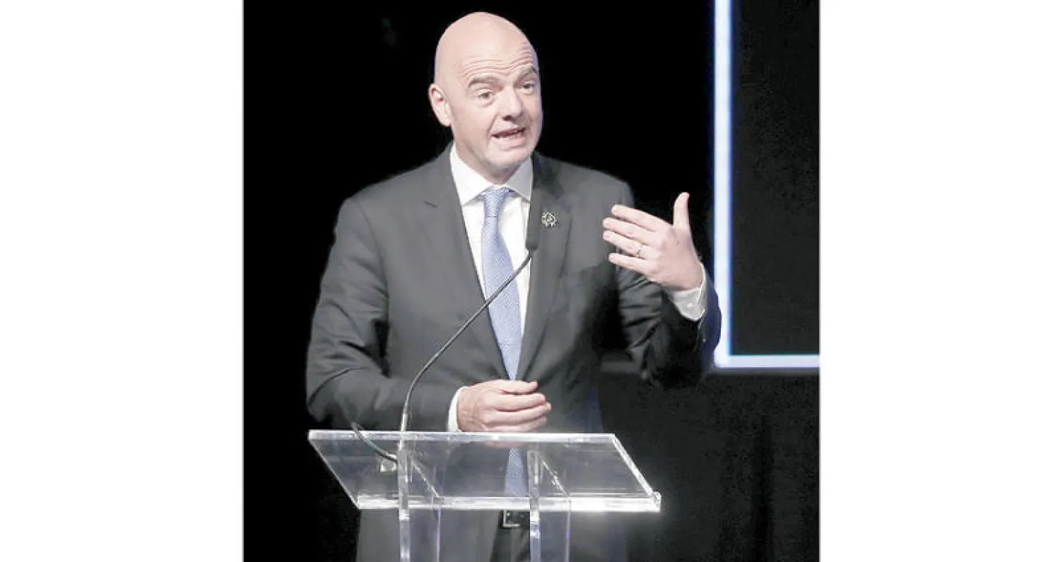 إنفانتينو رئيس {فيفا} متحمس لمونديال الأندية الموسع (إ.ب.أ)