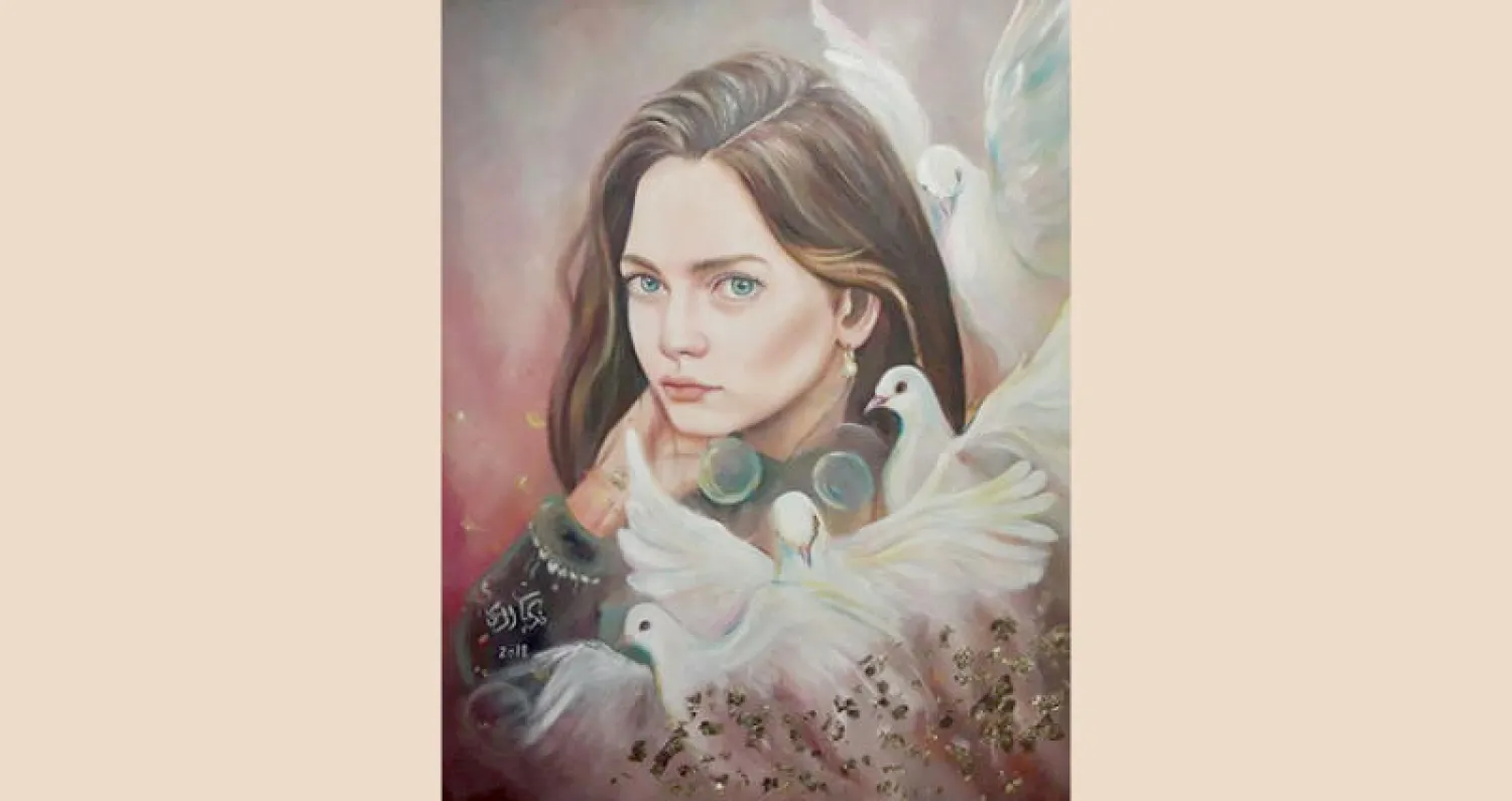  لوحة ألف ميل للحنين للفنانة السعودية ذكريات الزوري 