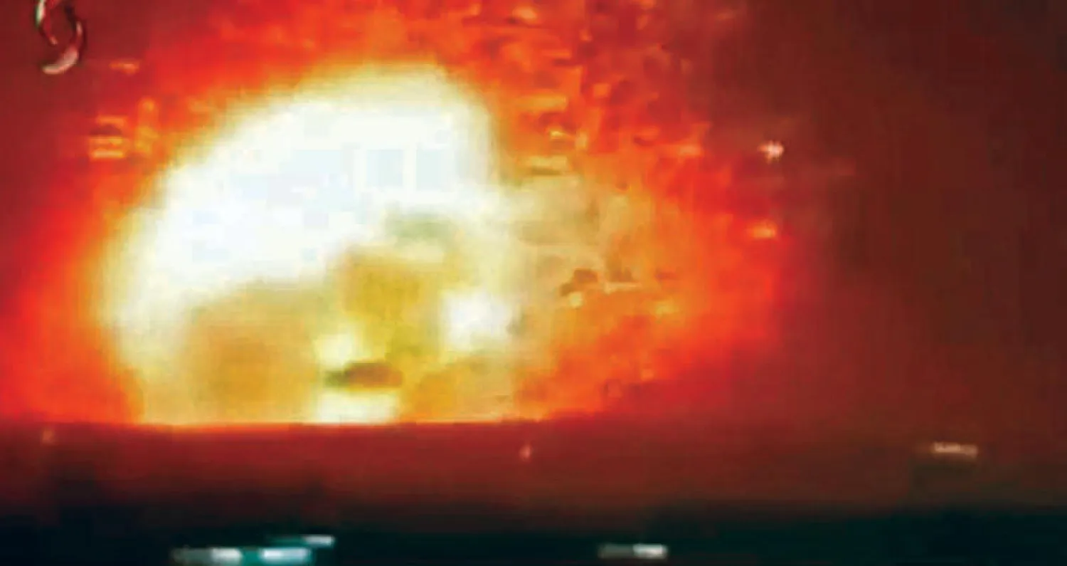 الضربة الإسرائيلية نهاية الشهر الماضي على تجمع عسكري إيراني قرب حماة (إ فب)