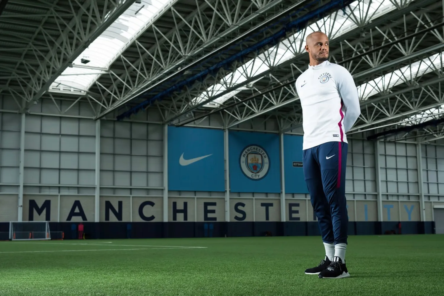 Kompany at the team’s Etihad campus. Photograph: Jon Super/Guardian