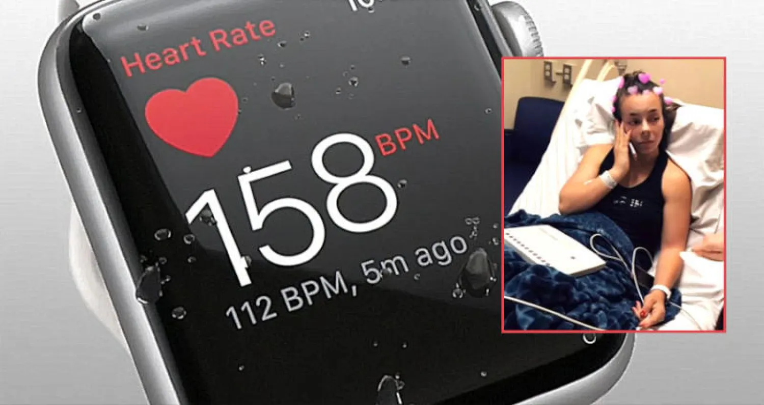 ساعة «أبل» وفي الاطار ديانا ريكتنفولد (أ.ف.ب)