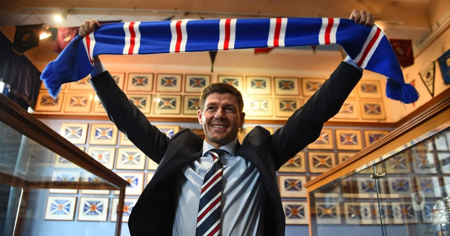 Steven Gerrad is unveiled as Rangers' new manager. (AFP)