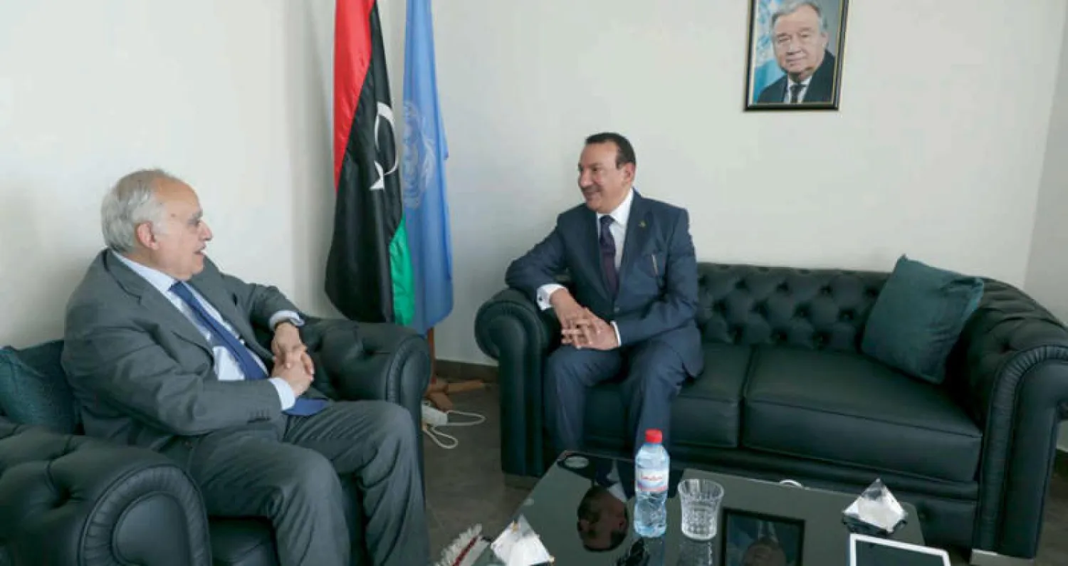 غسان سلامة والسفير السعودي لدى ليبيا محمد العلي (صفحة البعثة الأممية)