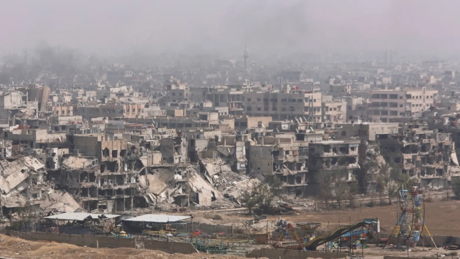 Destruction at the Yarmouk Palestinian refugee camp in Syria. (Reuters)