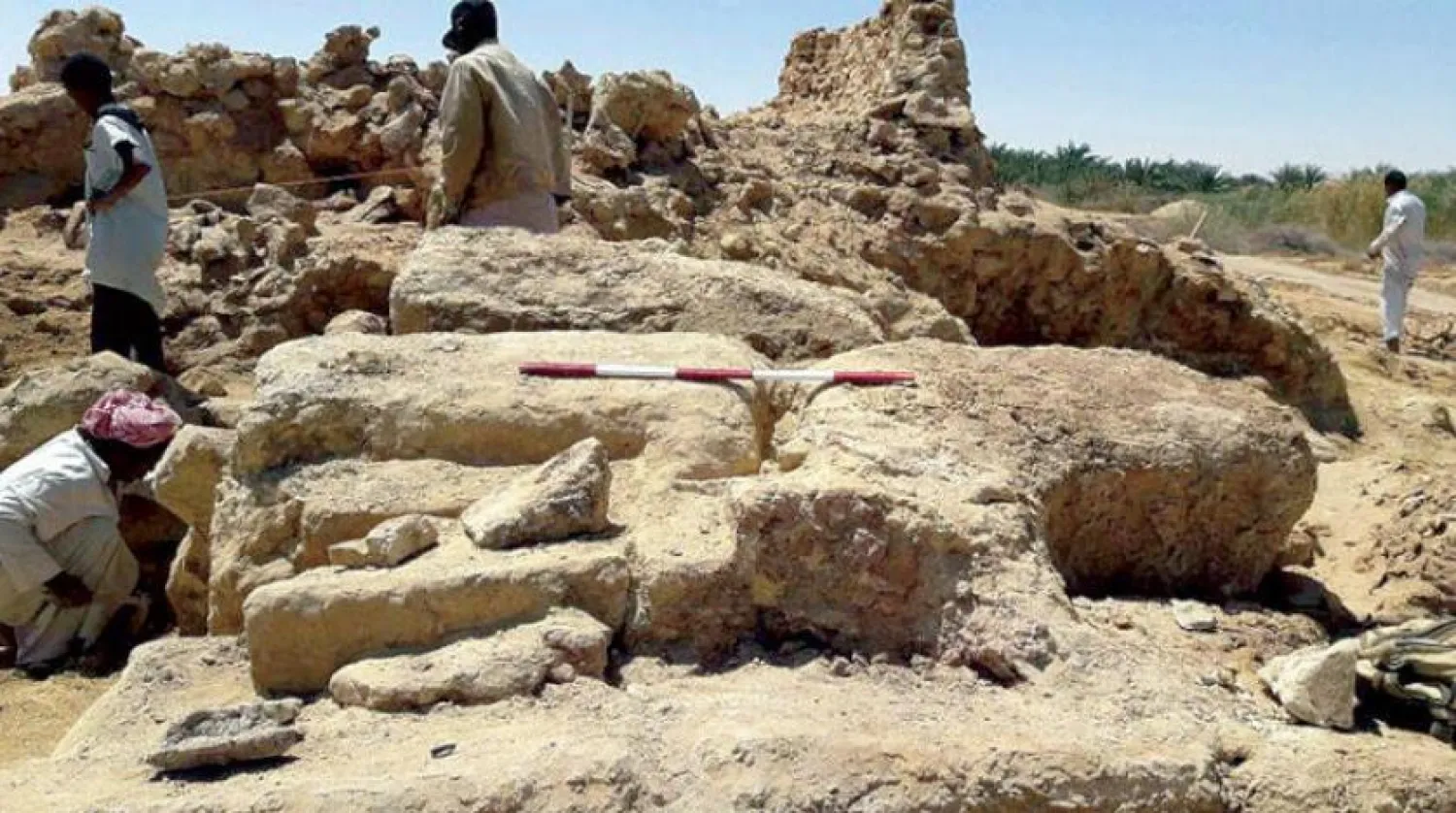 Part of the temple found near the Siwa Oasis. Asharq Al-Awsat 