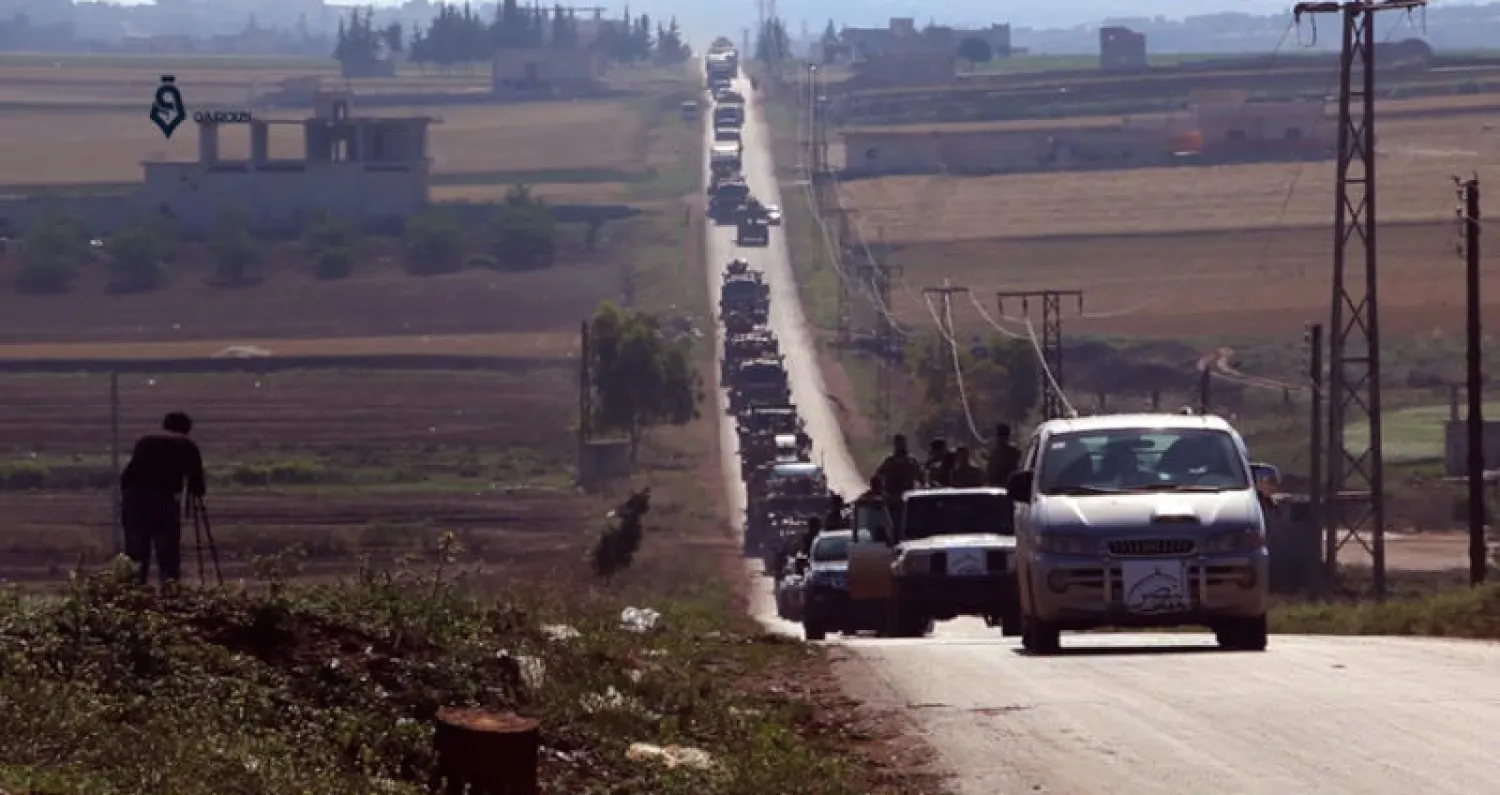 قافلة عسكرية تركية تدخل إلى جنوب إدلب أمس (وكالة قاسيون)