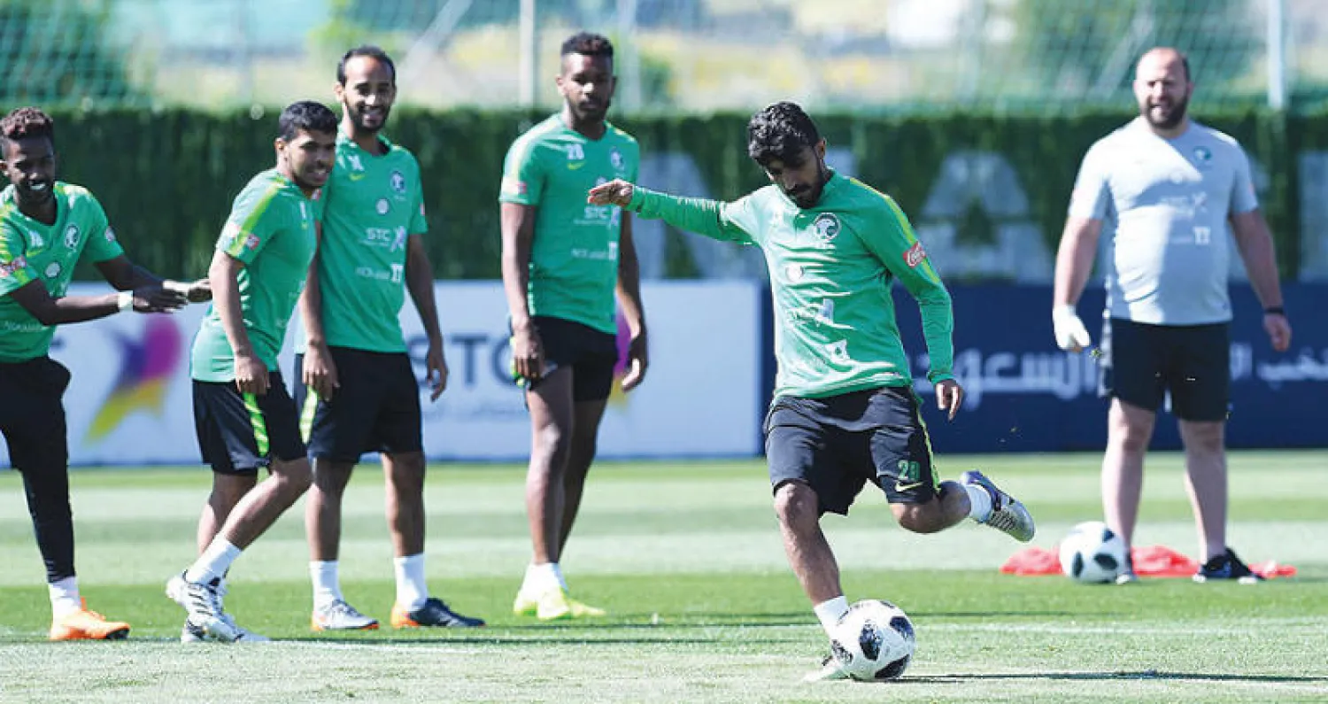 من تدريبات المنتخب السعودي في معسكر إسبانيا («الشرق الأوسط»)