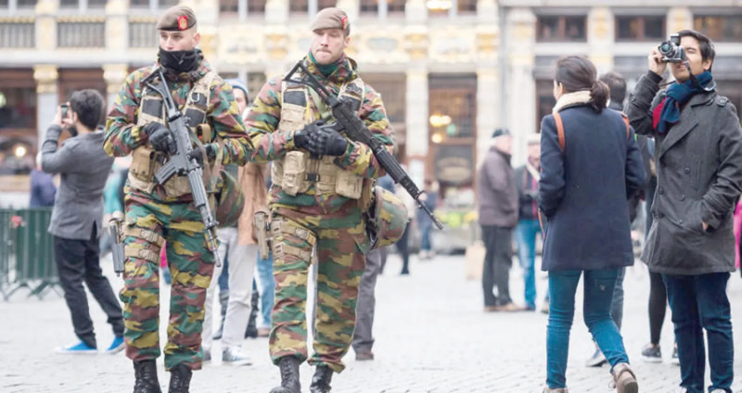 إجراءات أمنية مشددة في العاصمة بروكسل عقب تفجيرات مارس 2016 («الشرق الأوسط»)