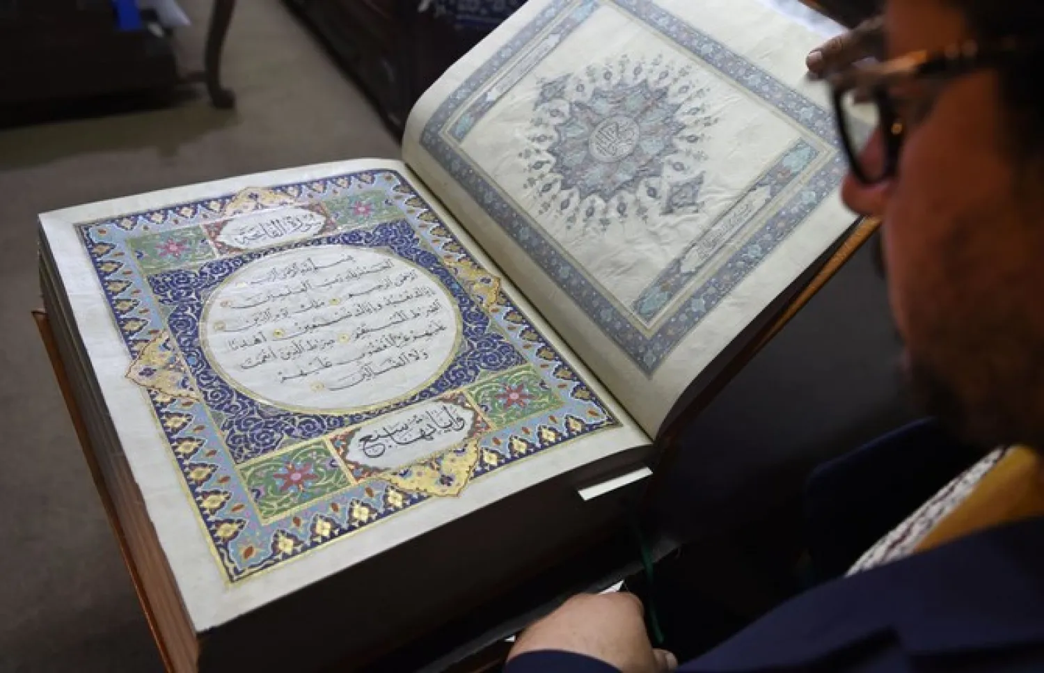 Turquoise Mountain hopes the silk Qur’an will generate demand for more handmade Islamic religious texts that could create employment for its artisans and help finance the institute. (AFP)