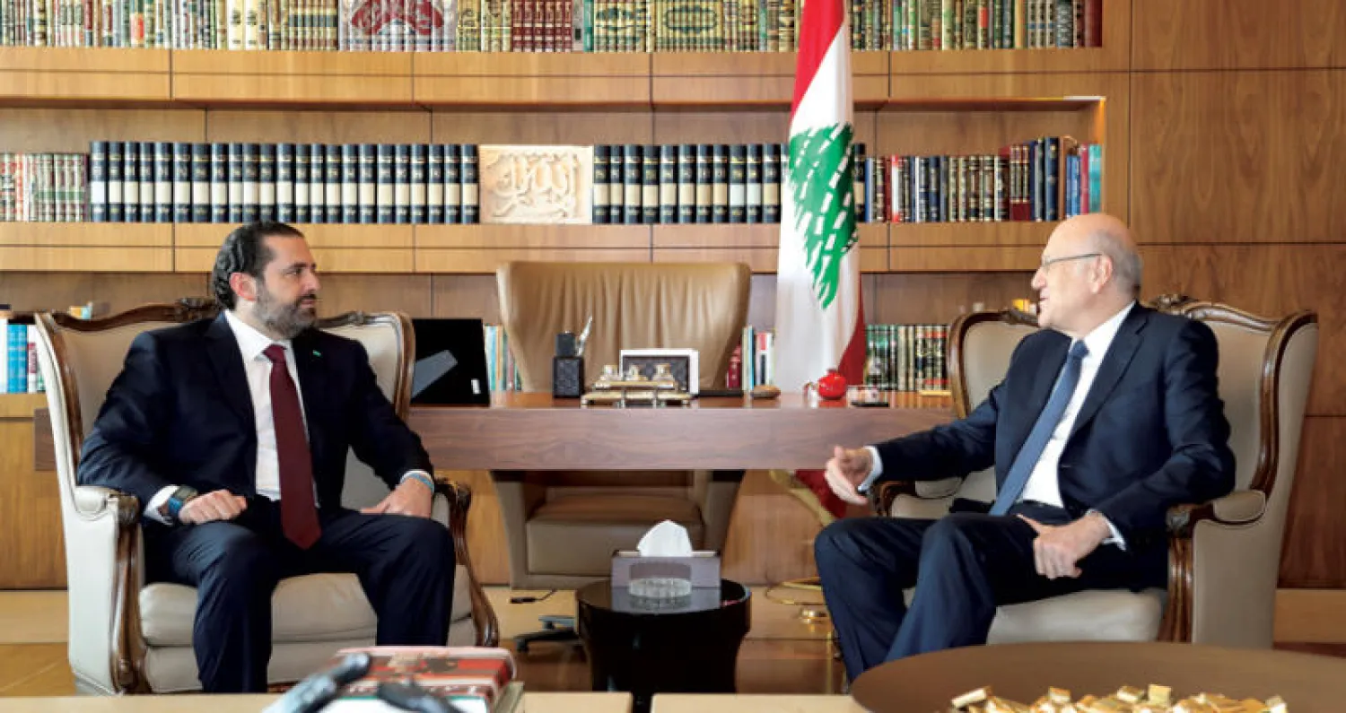 الرئيس سعد الحريري مجتمعاً مع رئيس الحكومة السابق نجيب ميقاتي (دالاتي ونهرا)