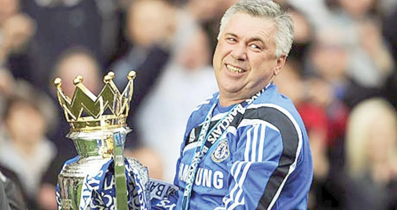 توج أنشيلوتي بلقب الدوري في فرنسا وإنجلترا وألمانيا ودوري أبطال أوروبا مع ريال مدريد («الشرق الأوسط»)