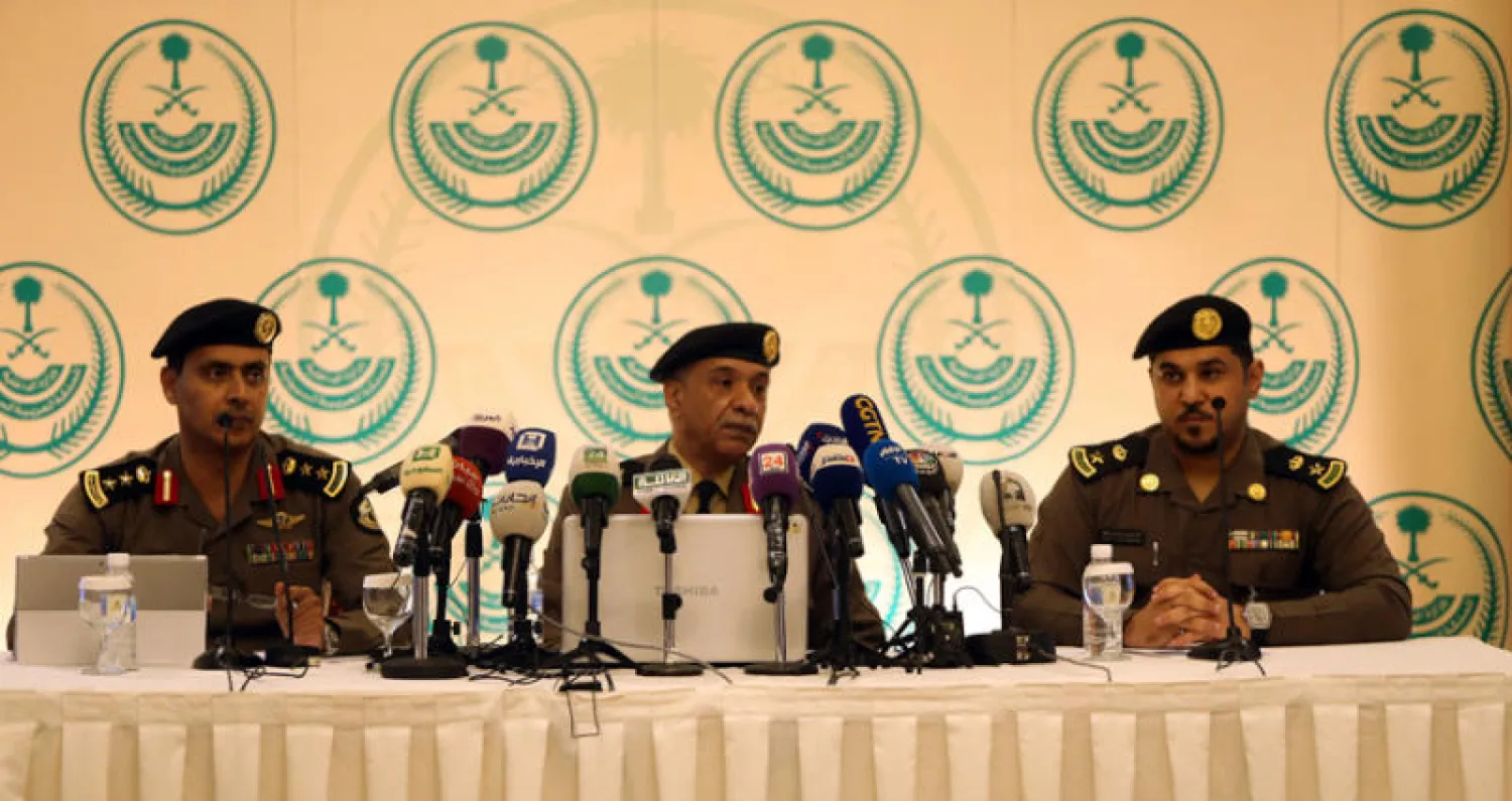 جانب مع للمؤتمر الصحافي للواء منصور التركي المتحدث الأمني بوزارة الداخلية الذي عُقد أمس (تصوير: مشعل القدير)