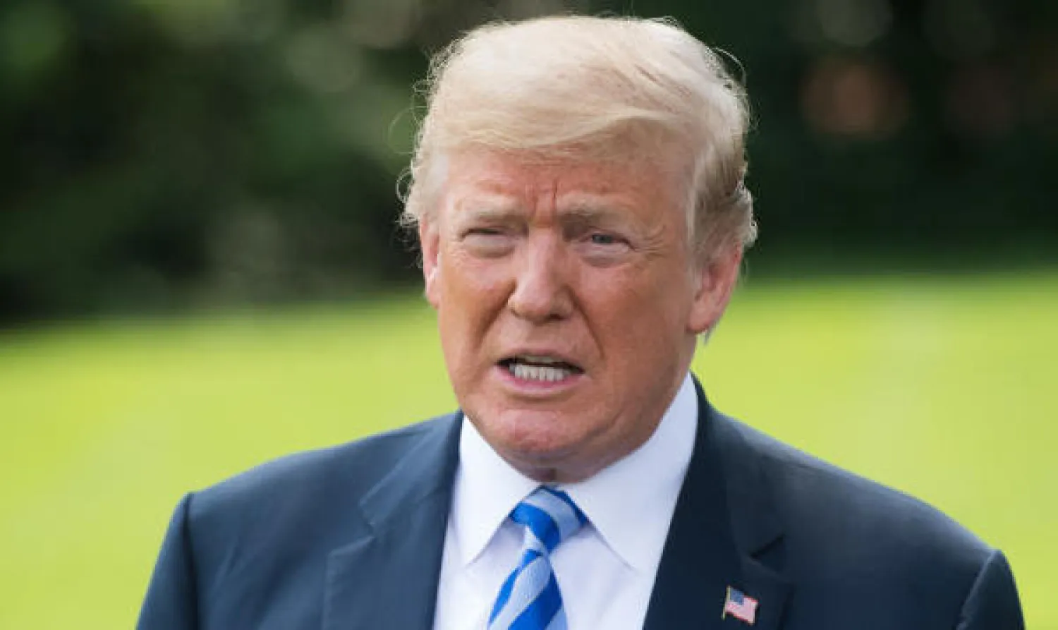 الرئيس الأميركي دونالد ترمب يتحدث بعد اجتماع مع وفد كوري شمالي في البيت الأبيض (أ.ف.ب)