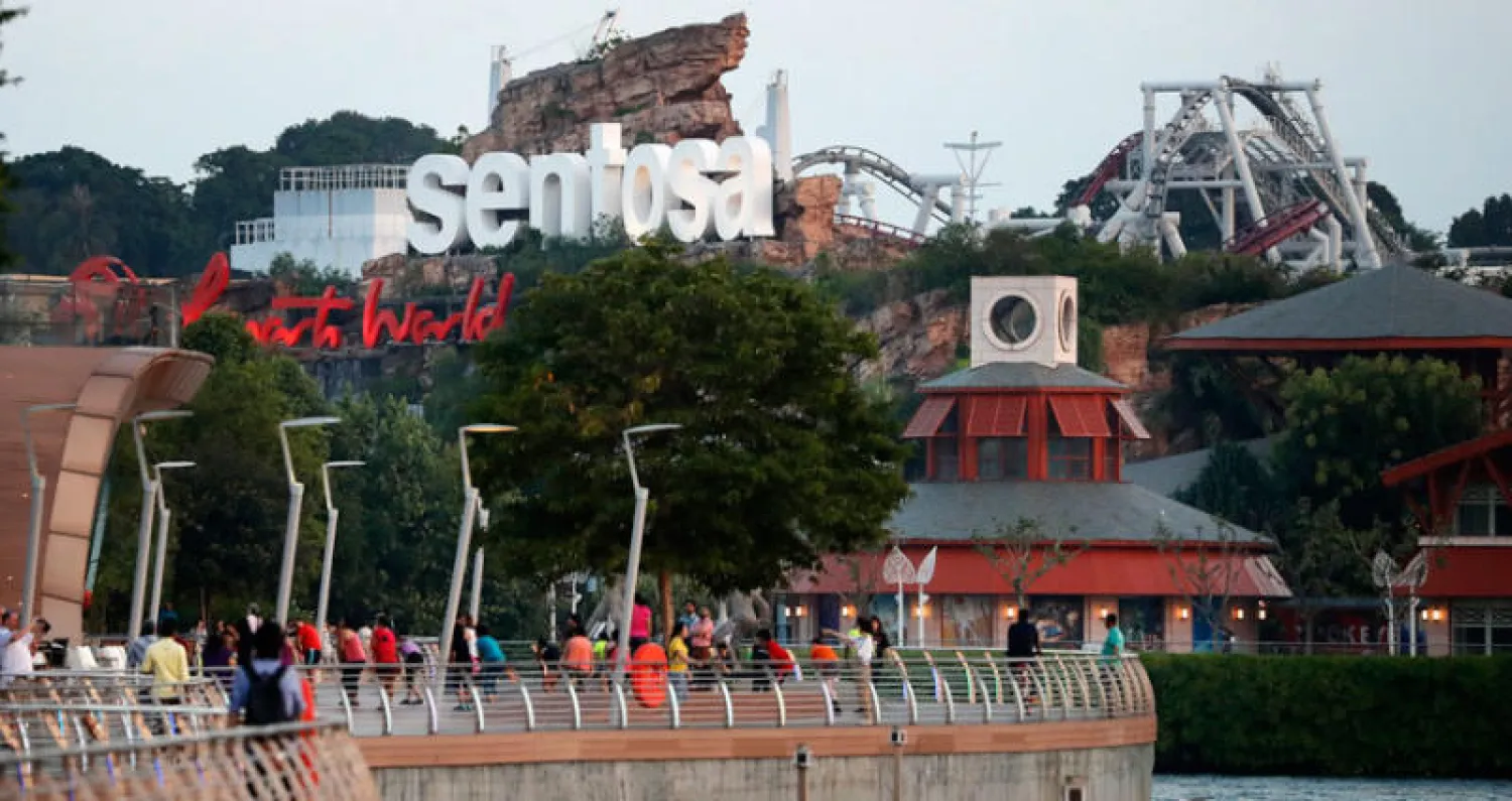 جزء من جزيرة سينتوسا حيث ستعقد قمة ترمب وكيم الثلاثاء المقبل (أ.ب)