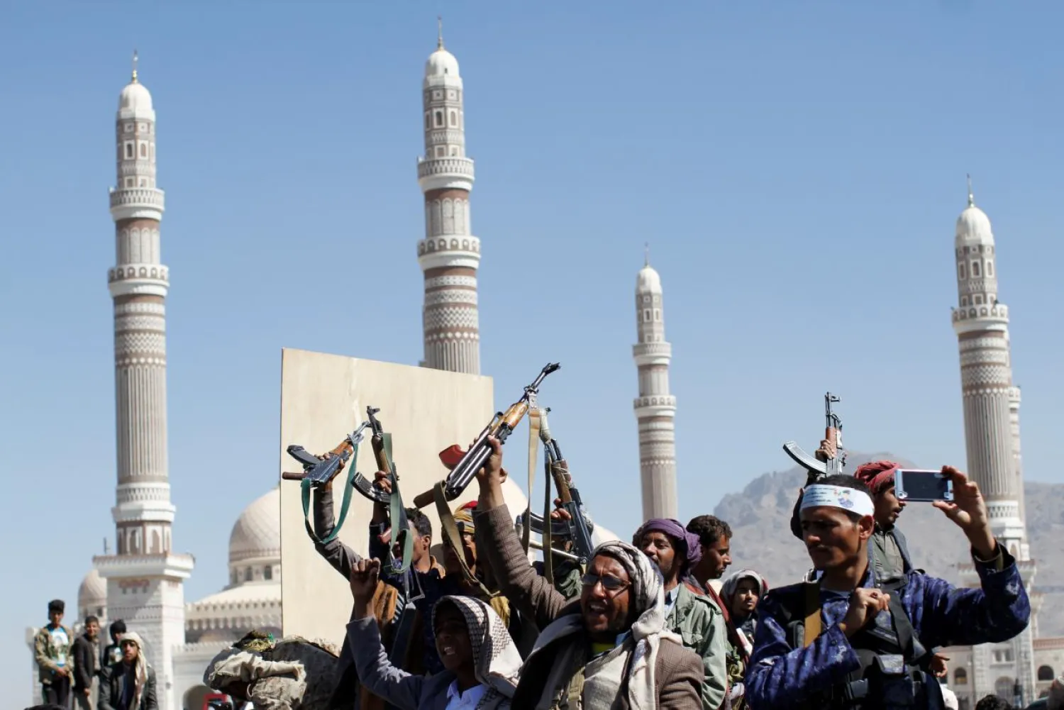 Houthi militants in Sanaa, Yemen. (Reuters)