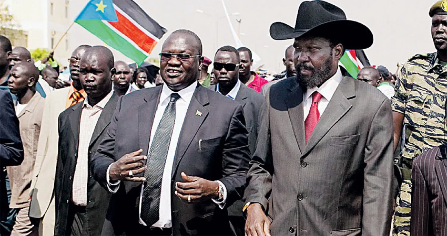 رئيس جنوب السودان سلفا كير ونائبه السابق ريك مشار