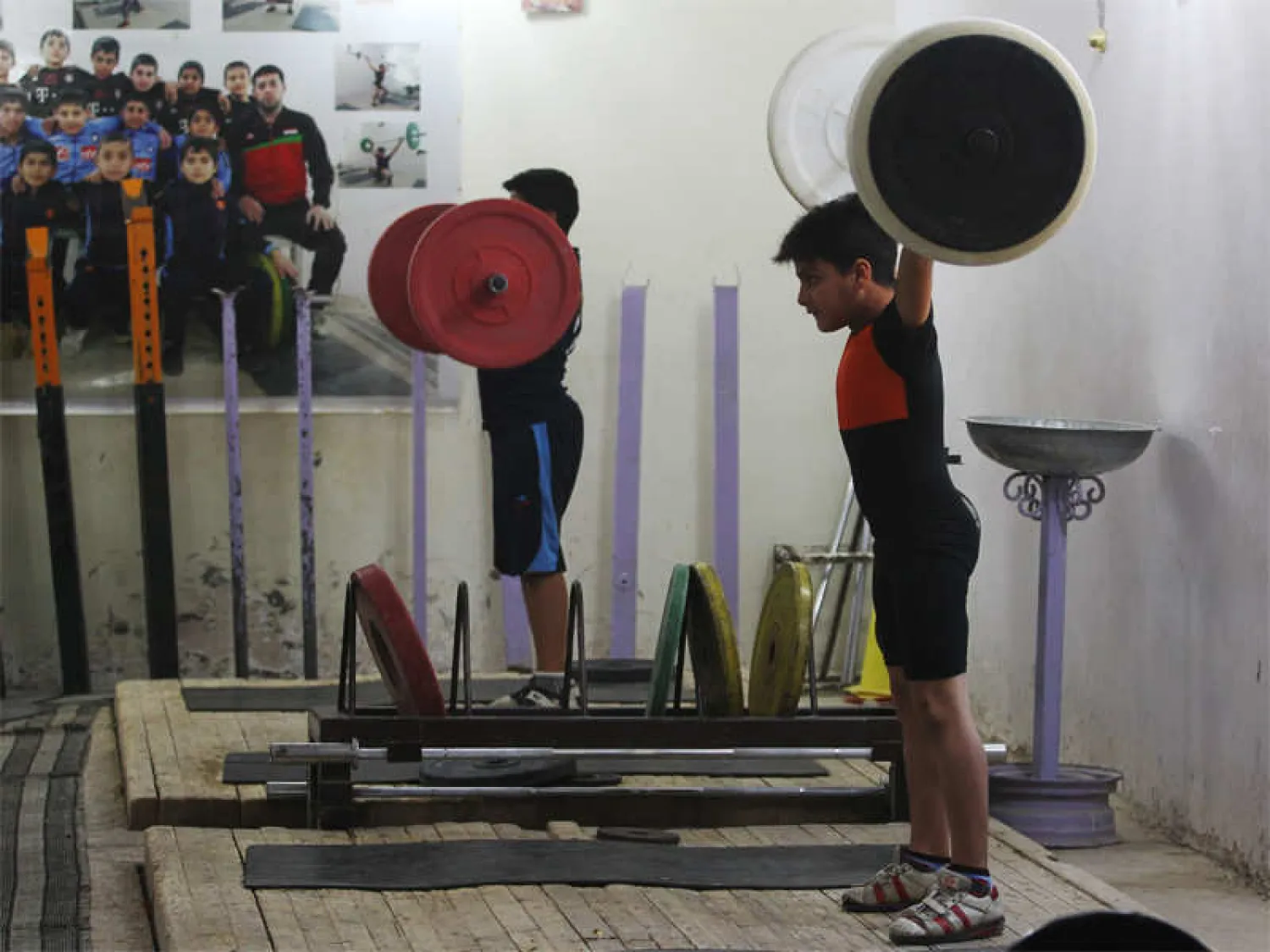 Weightlifting in the Iraqi town of Badra. (AFP)