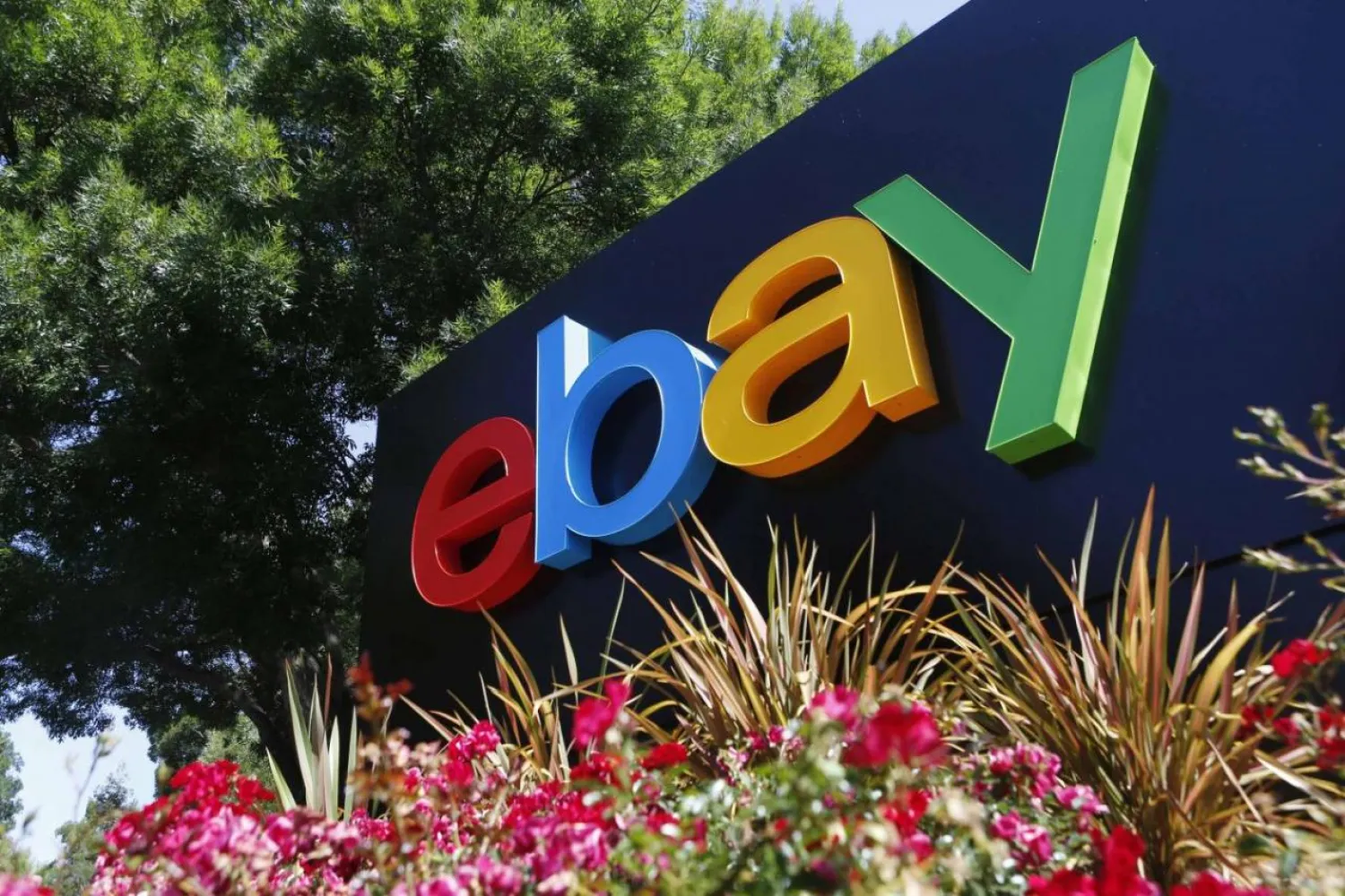 An eBay sign is seen at an office building in San Jose, California, US. (Reuters)
