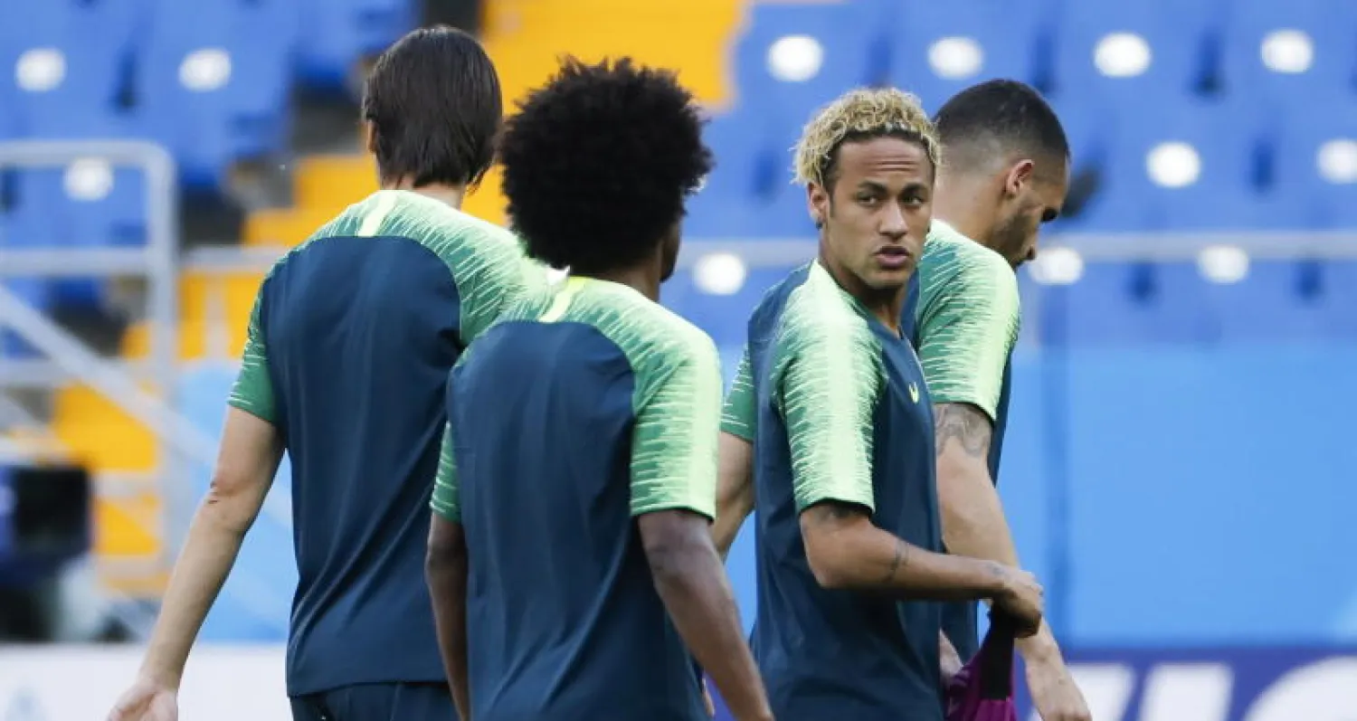 نيمار خلال التدريبات (إ.ب.أ)