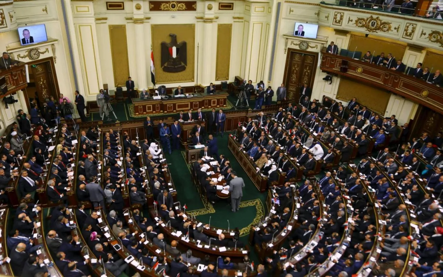 A general view shows lawmakers attending a parliament session in Cairo. (Reuters)