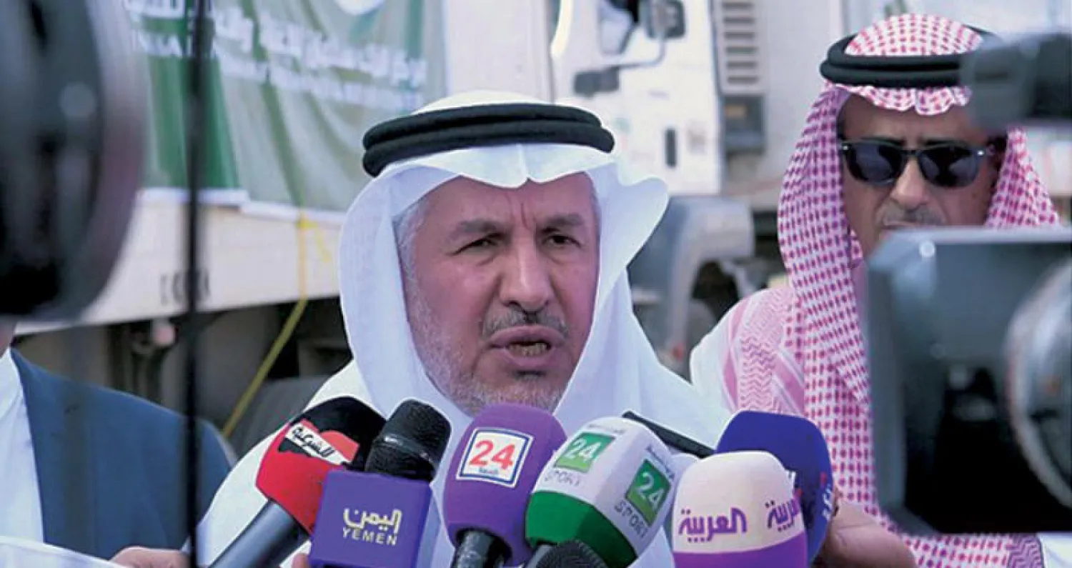 عبد الله الربيعة يتحدث للصحافيين أمس (واس)