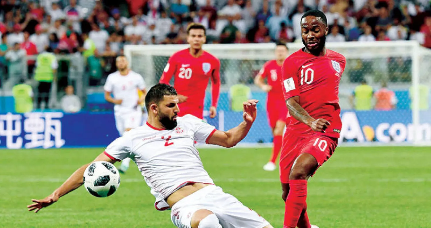 من مباراة تونس أمام إنجلترا (أ.ف.ب)