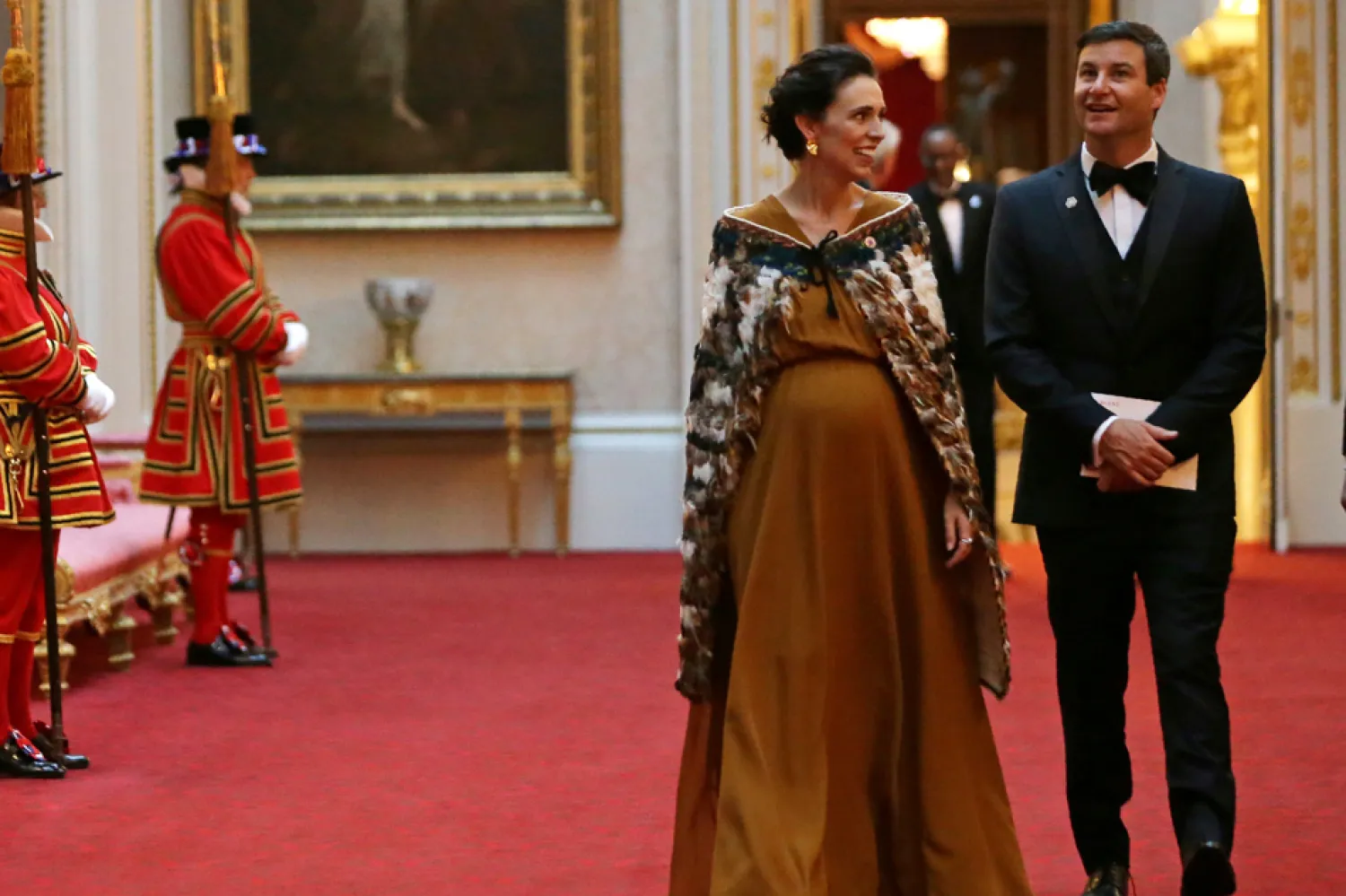 New Zealand's Prime Minister Jacinda Ardern arrives to attend The Queen's Dinner during The Commonwealth Heads of Government Meeting (CHOGM), at Buckingham Palace in London on April 19, 2018. Daniel Leal-Olivas/Pool via Reuters
