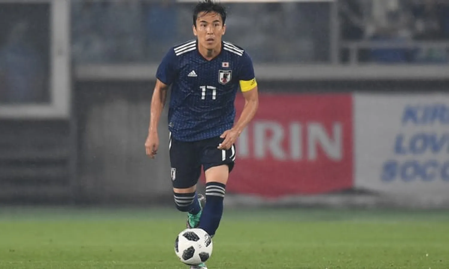  Makoto Hasebe took the advice of his grandfather to stick with football and has cemented his position as one of Japan’s greats. Photograph: Masashi Hara/Getty Images
