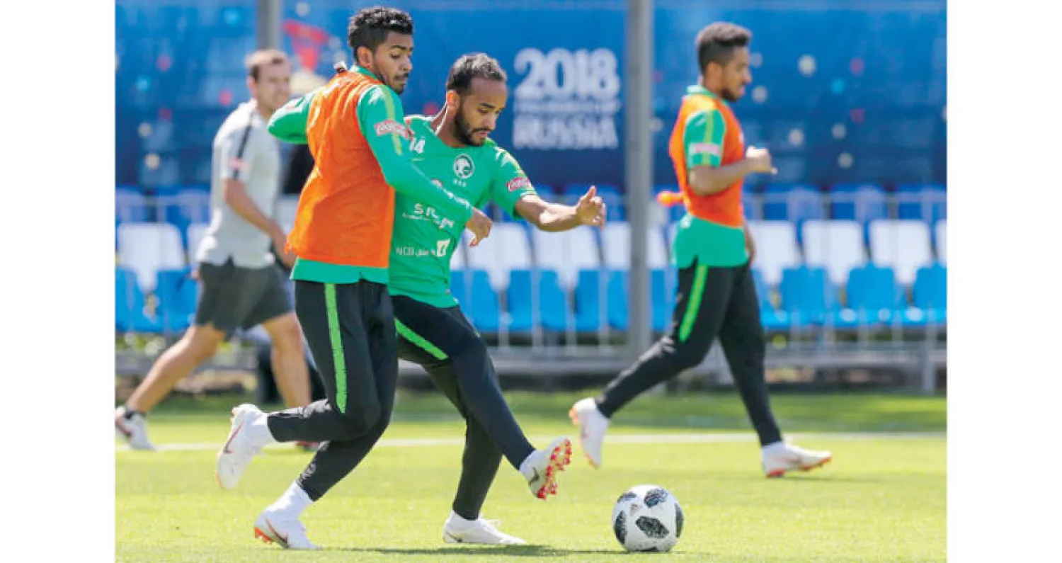 من تدريبات المنتخب السعودي استعداداً لمواجهة مصر («الشرق الأوسط»)