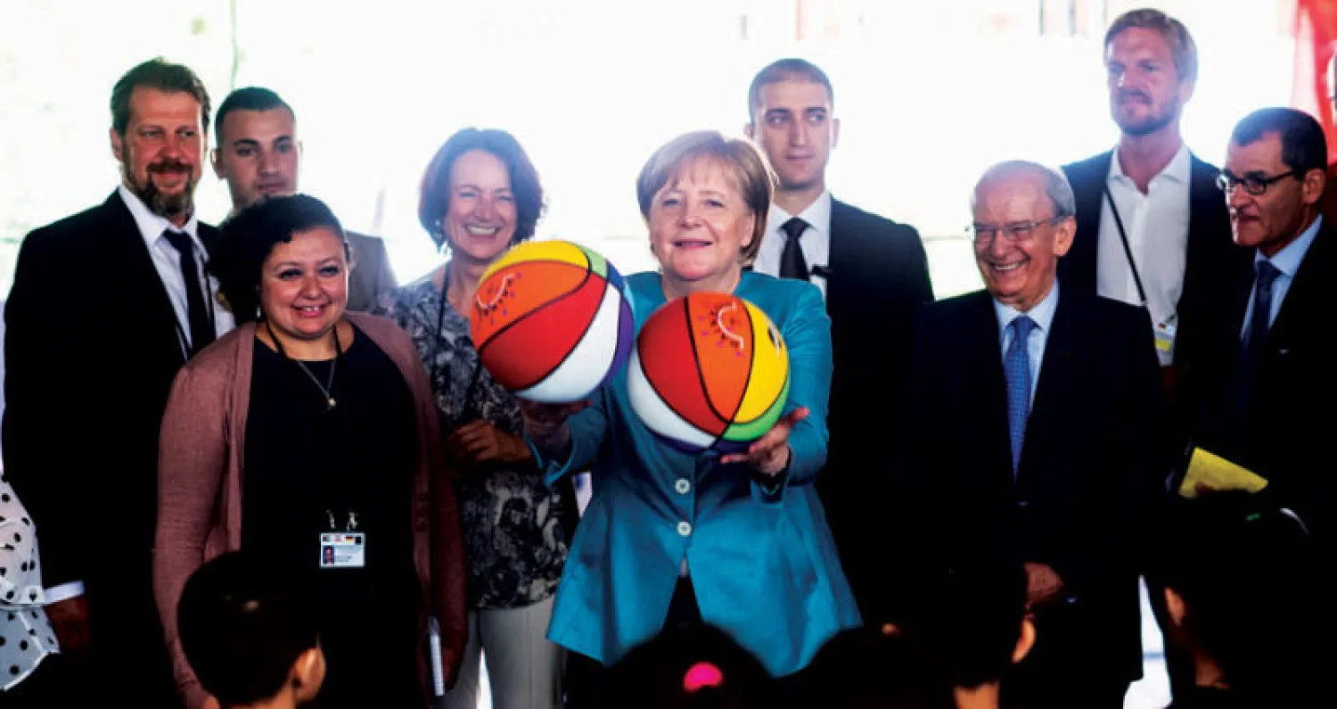 المستشارة الألمانية خلال زيارتها لبنان الأسبوع الماضي (إ.ب.أ)