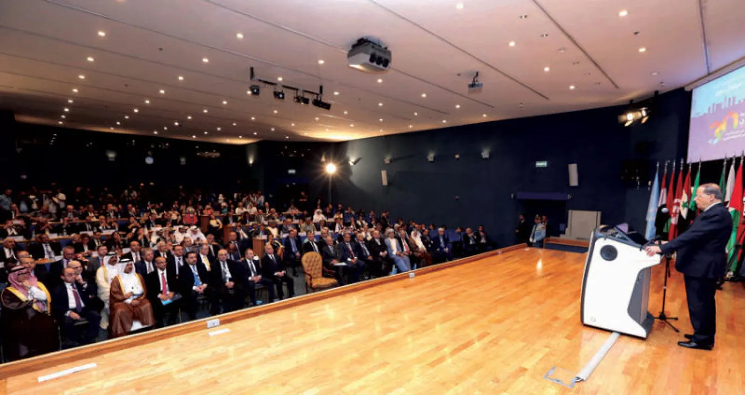 الرئيس اللبناني ميشال عون في افتتاح الدورة الوزارية الثلاثين للإسكوا أمس (دالاتي ونهرا)