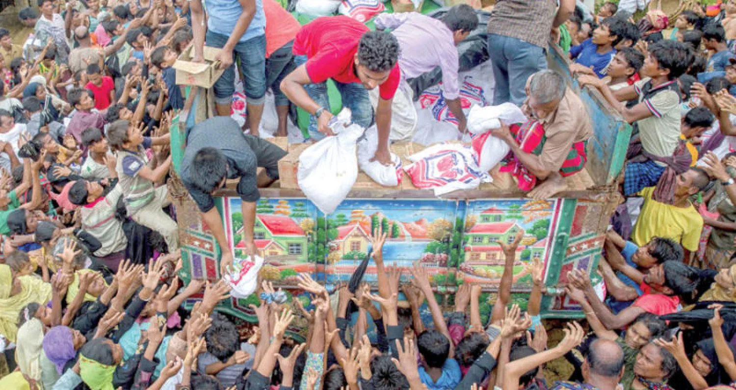 لاجئو الروهينغا في بنغلاديش (أ.ب)