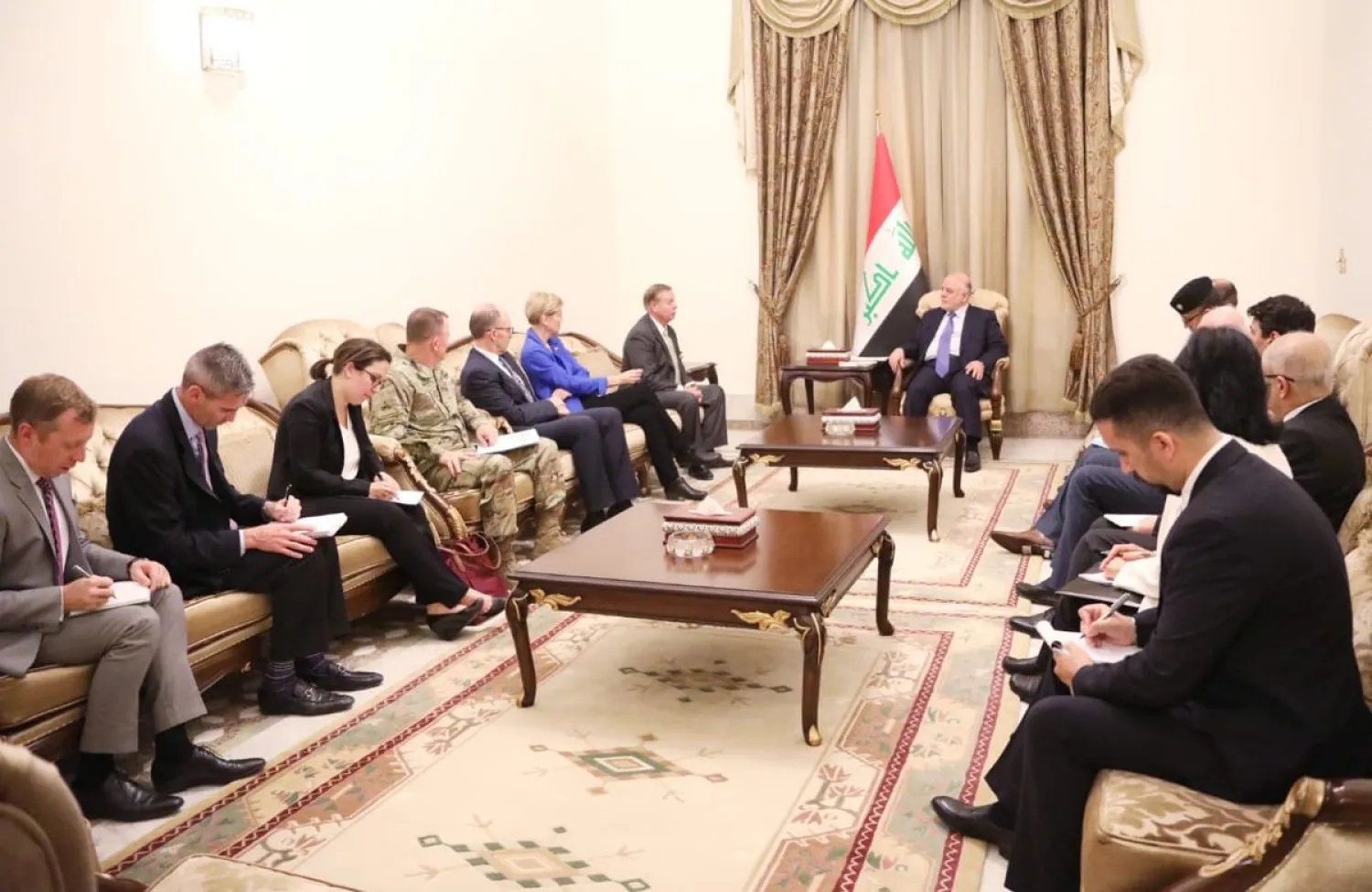 Iraqi Prime Minister Haidar Abadi with US Congress Delegation (PM Media Office)

