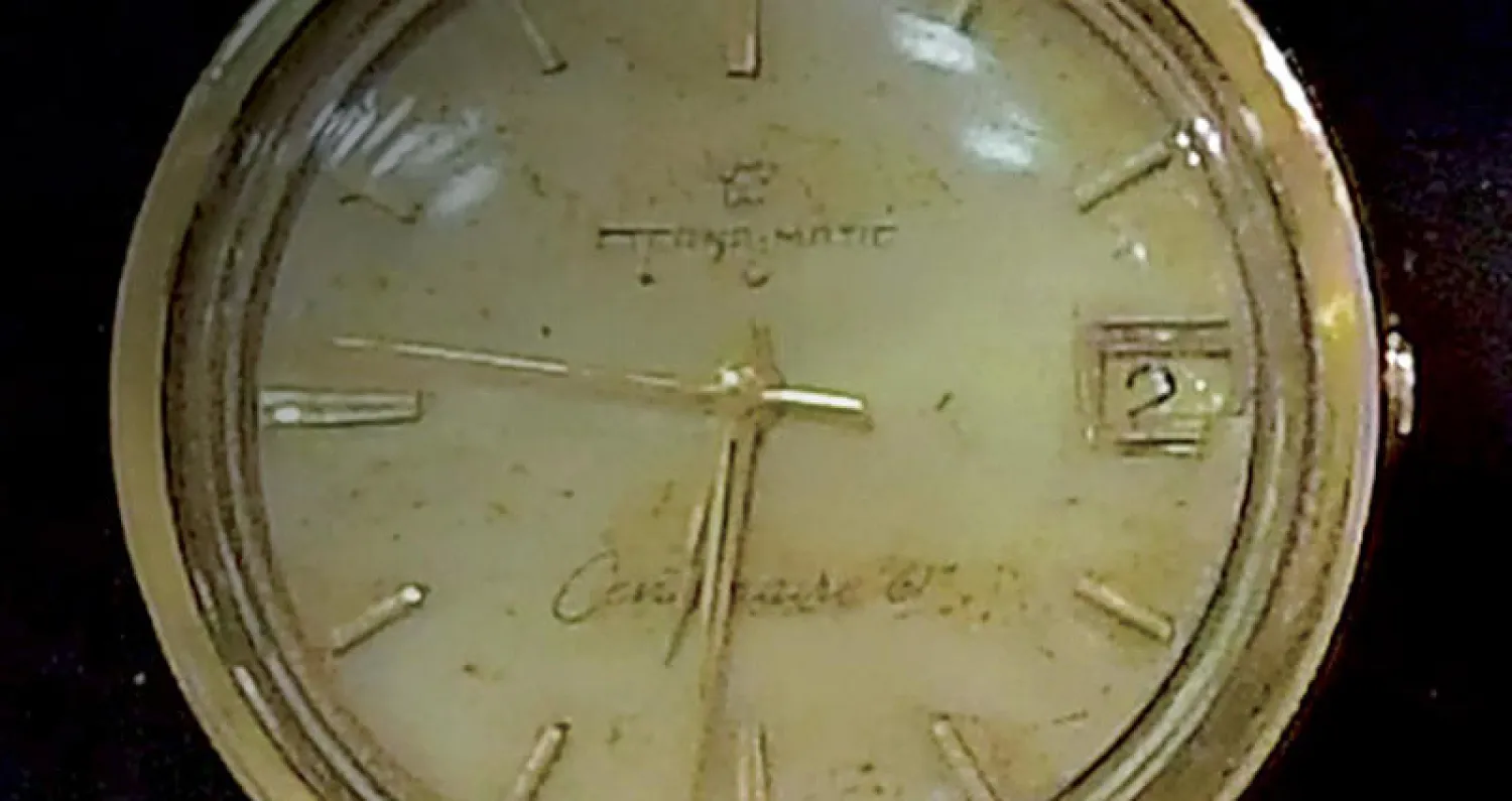 صورة وزّعتها إسرائيل للساعة المنسوبة إلى إيلي كوهين (أ.ف.ب)