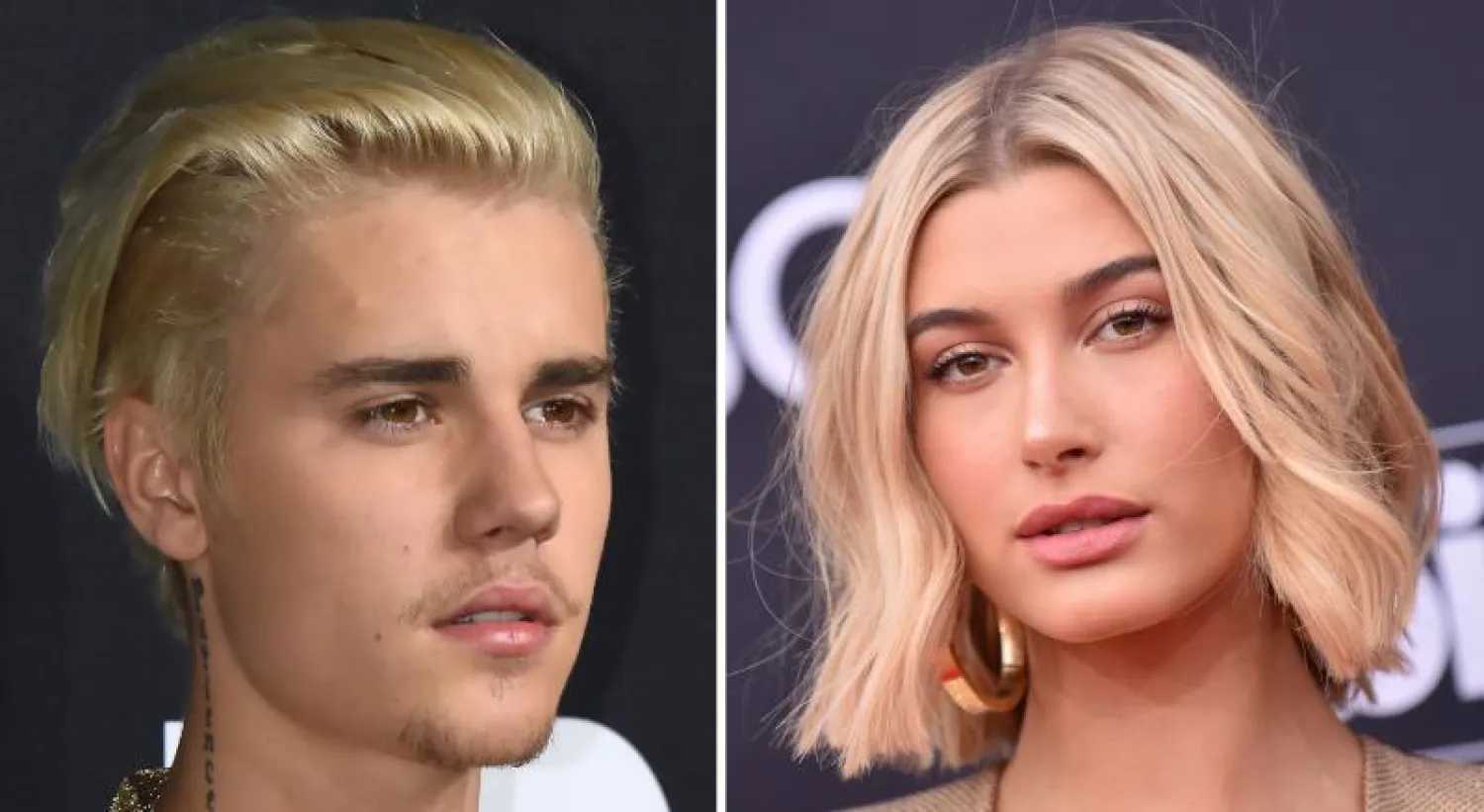 نجم البوب الكندي جاستين بيبر وعارضة الأزياء الأميركية هايلي بالدوين (أ.ف.ب)