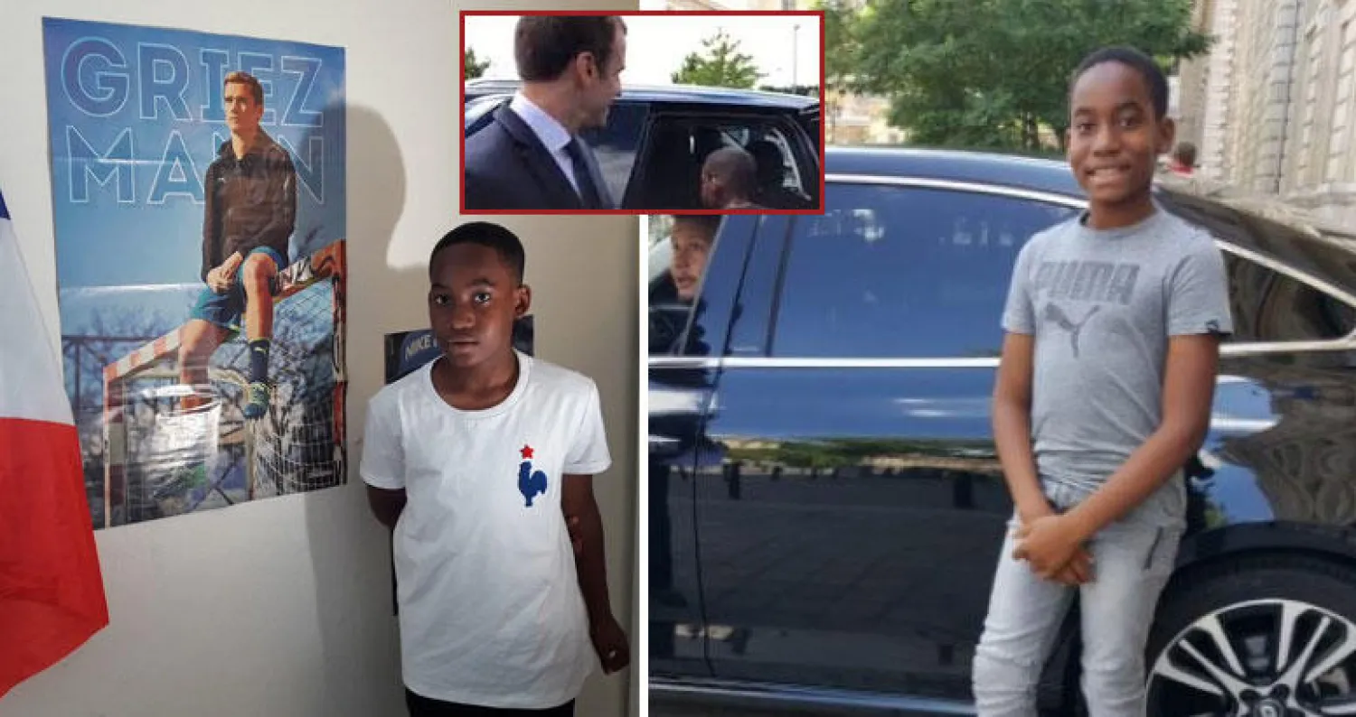 ماكرون يصطحب الصبي المعجب بسيارته إلى مباراة بلجيكا