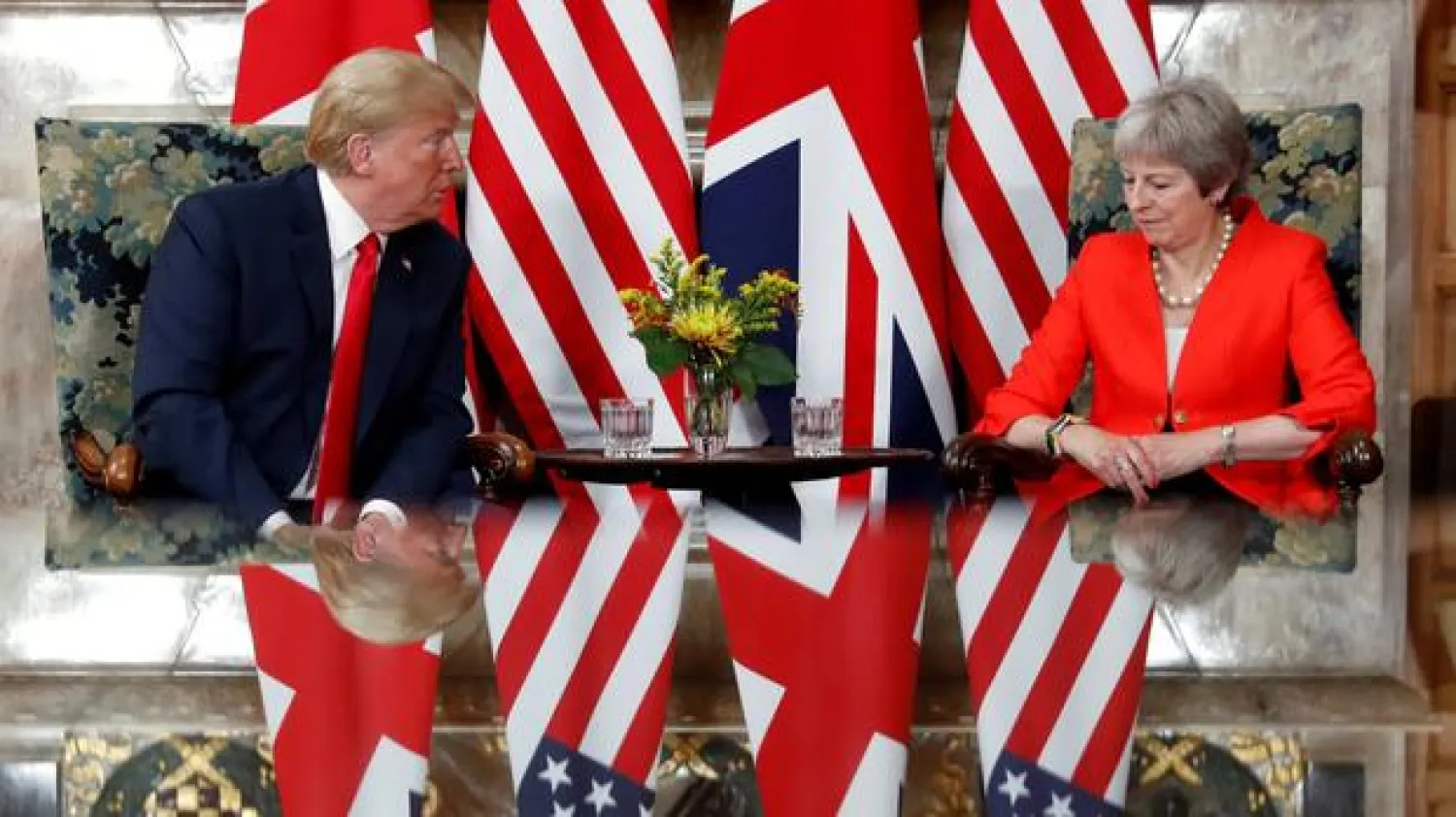 After criticizing British Prime Minister Theresa May's Brexit strategy, US President Donald Trump said that the relationship was "very, very strong." Picture: Reuters/Kevin Lamarque