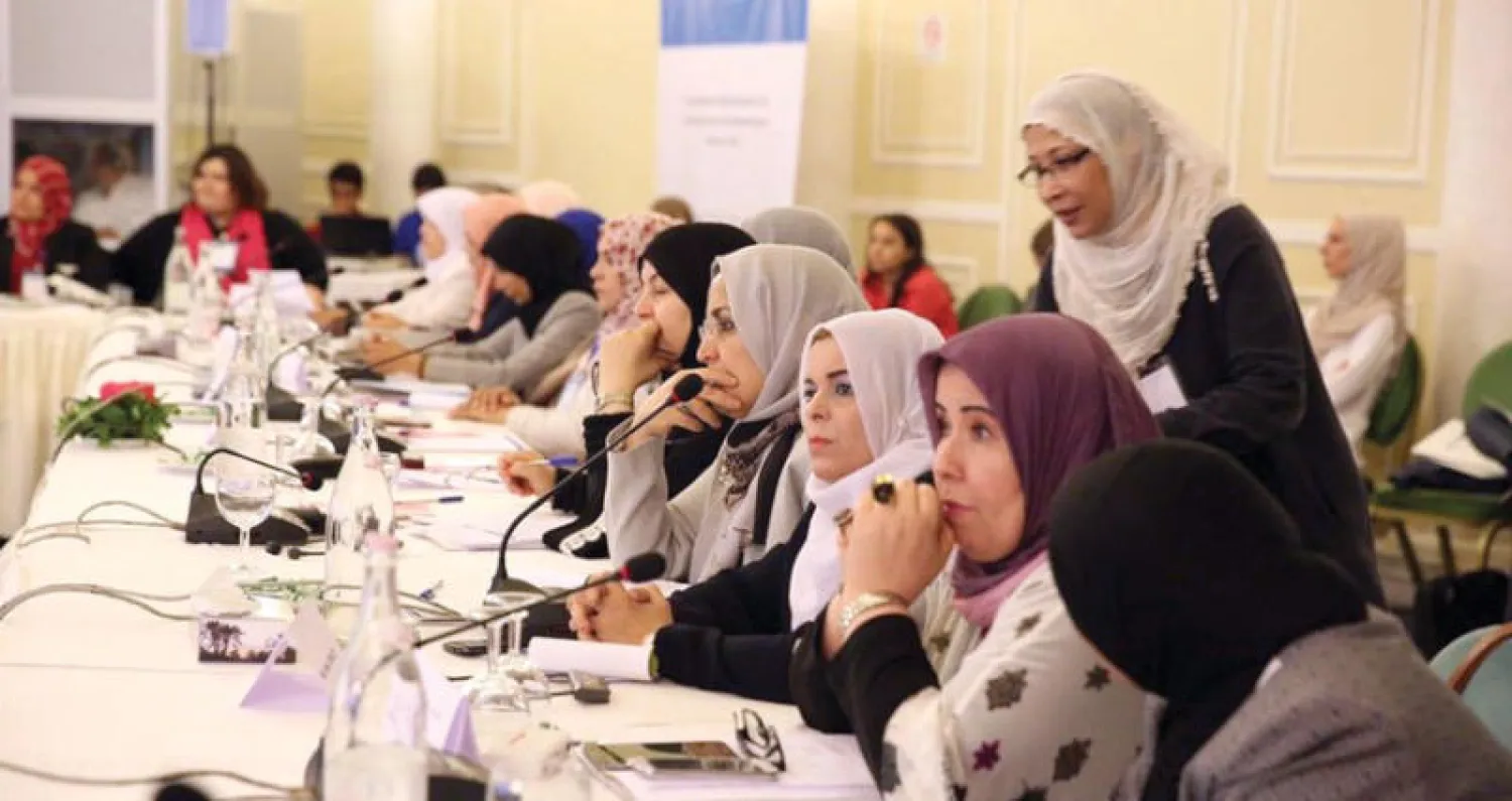 جانب من مشاركة سيدات ليبيات في ورشة سابقة لتدريبهن على العمل المجتمعي (البعثة الأممية)