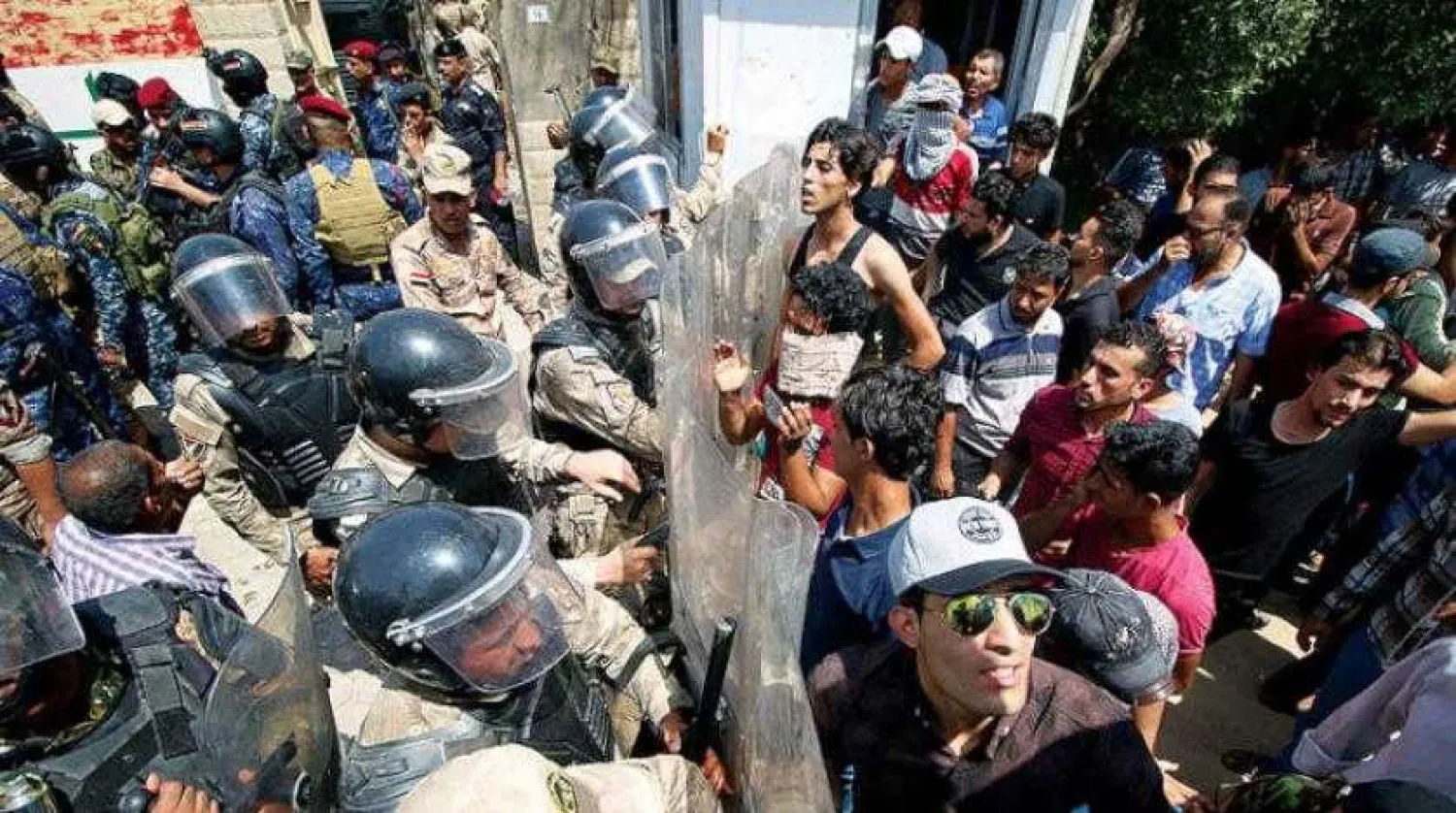 Protesters in Basra, Iraq. Reuters