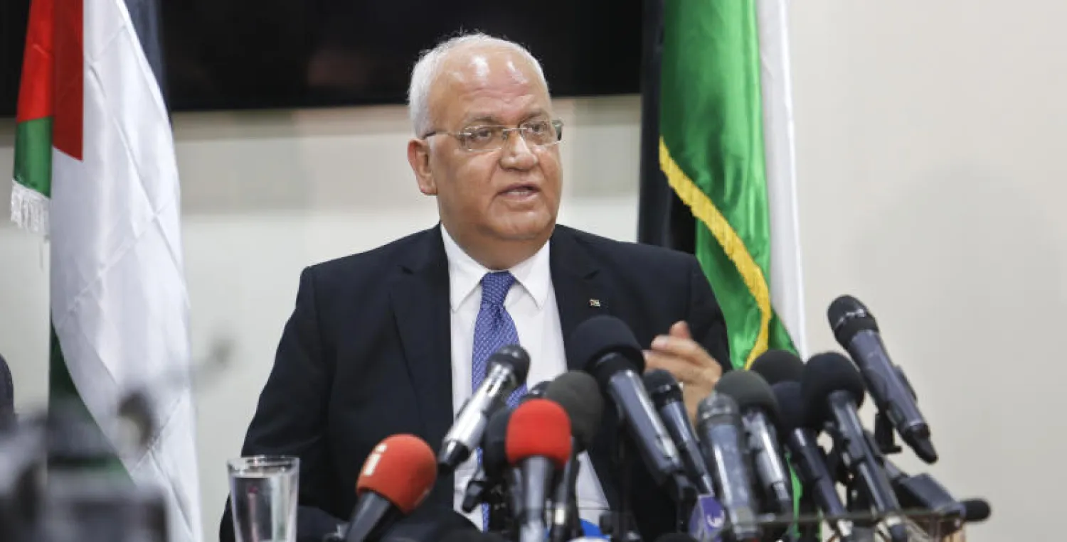 صائب عريقات أمين سر اللجنة التنفيذية لمنظمة التحرير الفلسطينية (أ.ب)