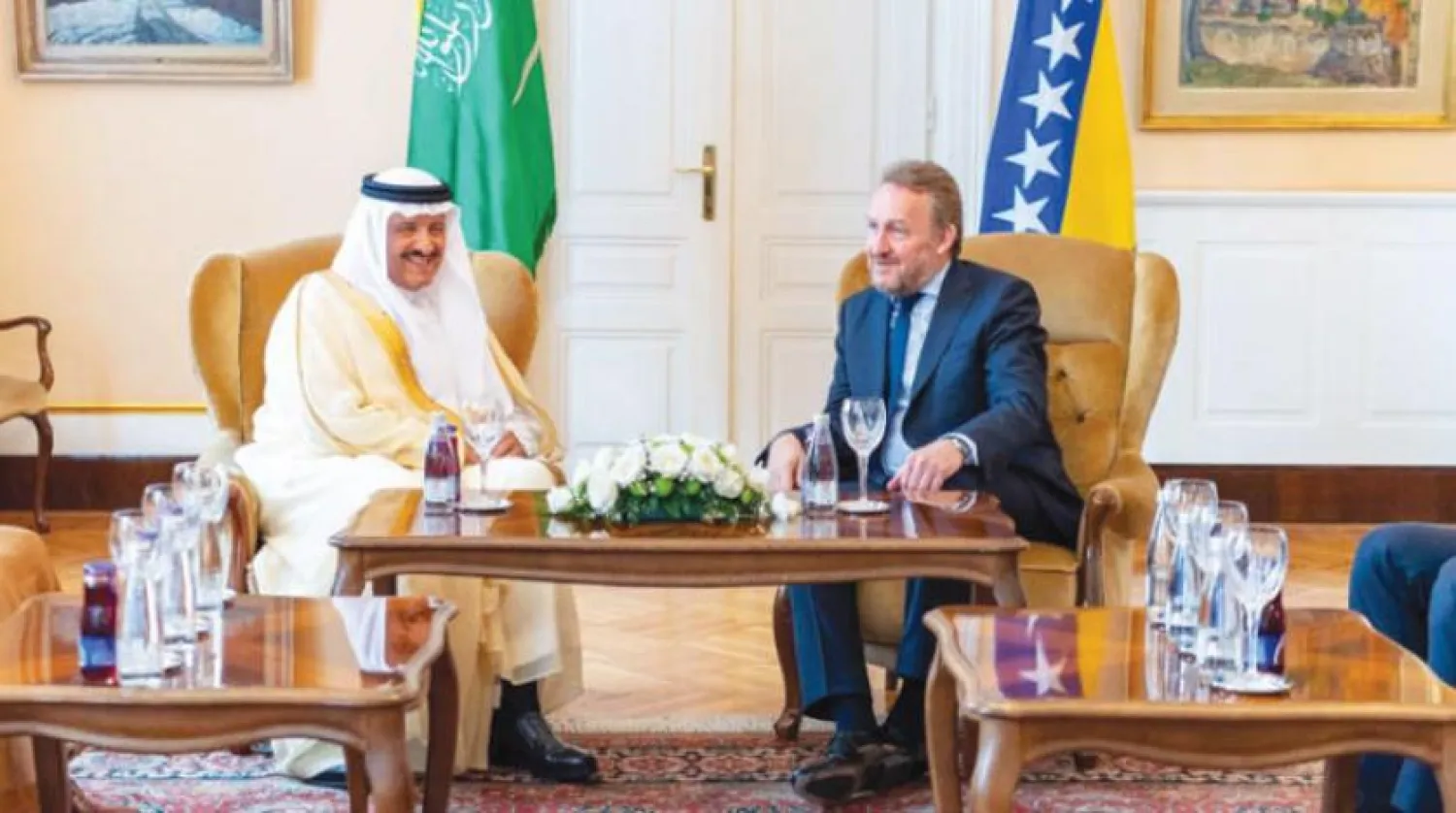 President Bakir Izetbegovic during a meeting with Prince Sultan bin Salman in Sarajevo on Monday, July 16, 2018. SPA