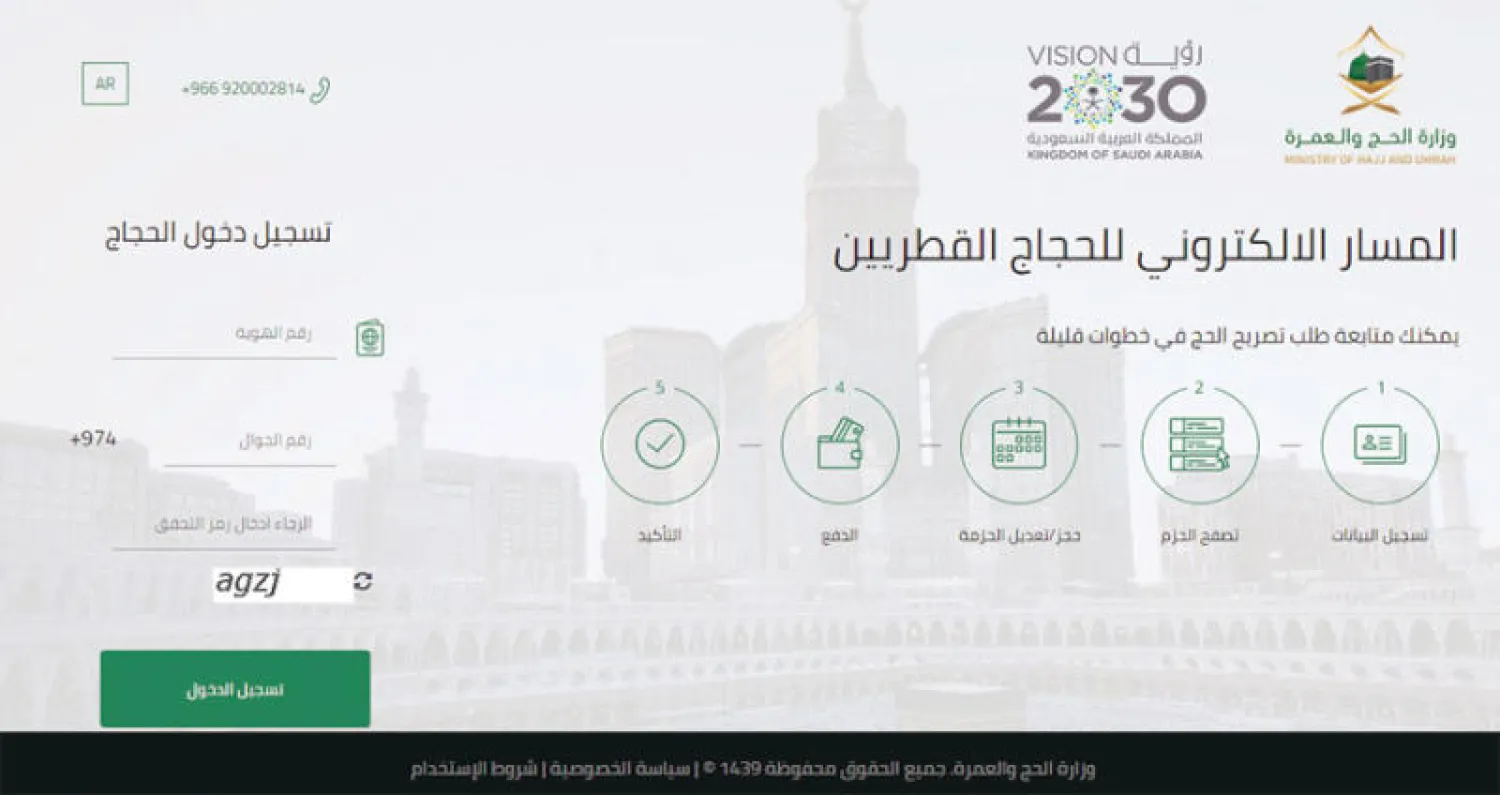 رابط إلكتروني سعودي جديد للحجاج القطريين